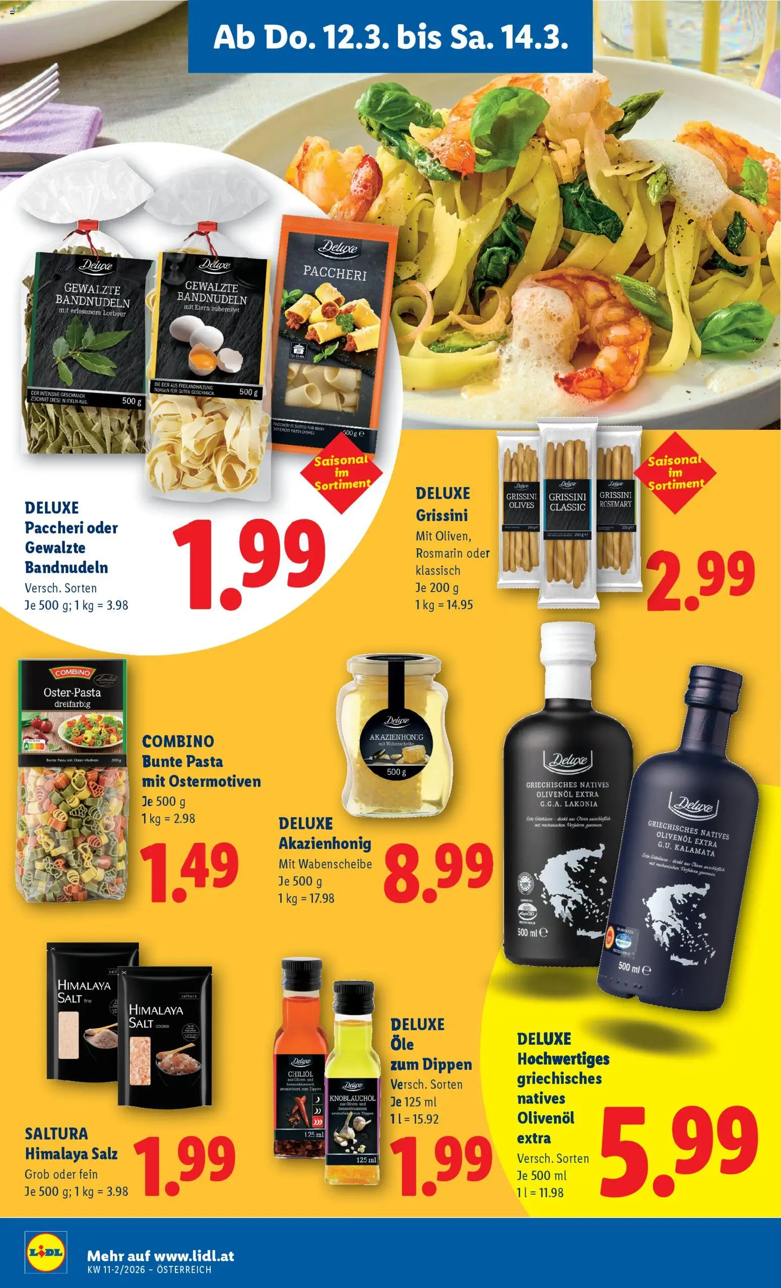 Lidl Flugblatt - Oberpullendorf, Güssing, Oberwart gültig ab 12.03.2026 | Seite: 16 | Produkte: Pasta, Salz, Eier, Nudeln