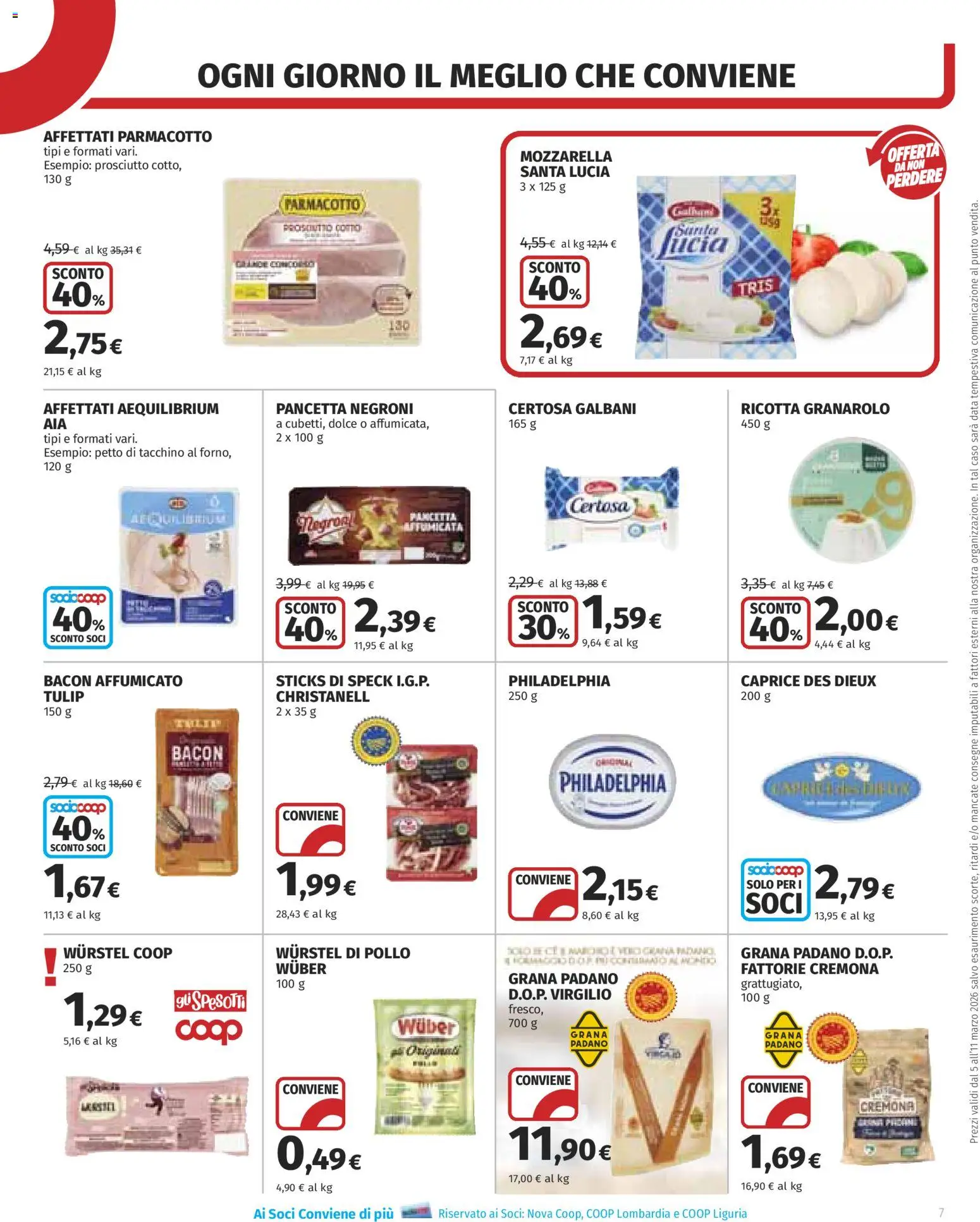 Volantino COOP del 05.03.2026 | Pagina: 7 | Prodotti: Speck, Pollo, Tacchino, Grana Padano