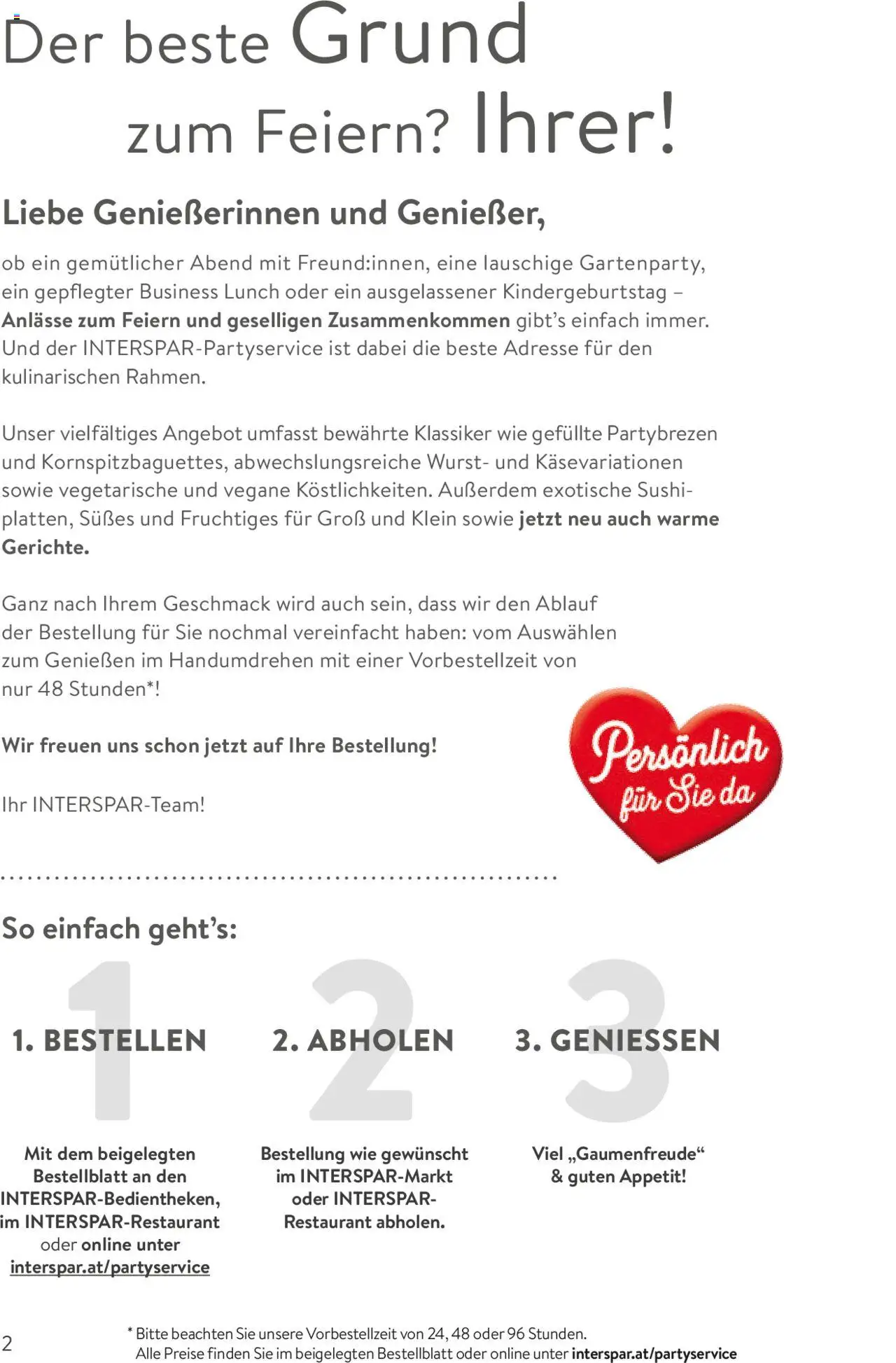 Interspar Ihre Party Unser Service gültig ab 14.10.2024 | Seite: 2 | Produkte: Wurst