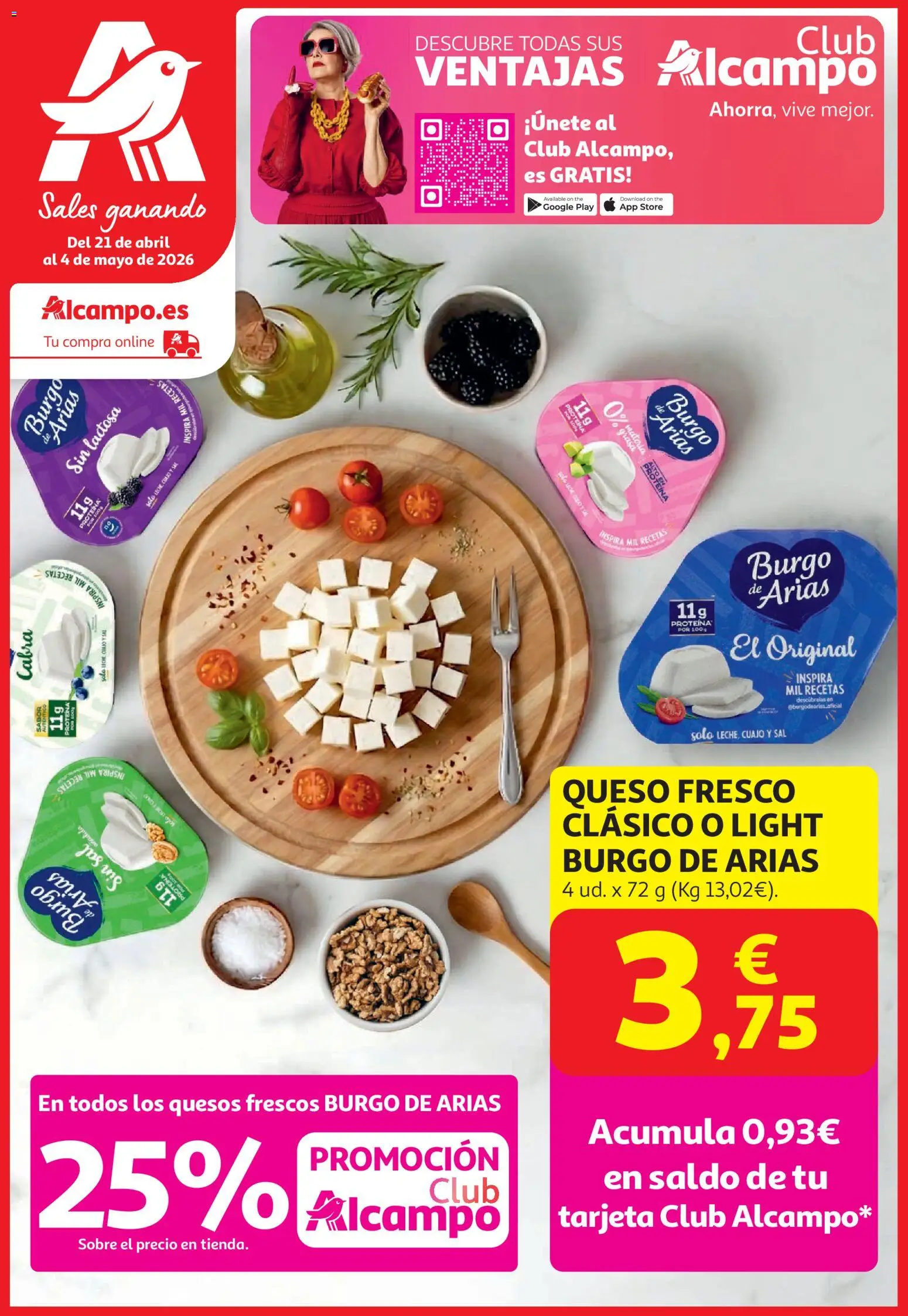 Alcampo HG Nacional │ válido desde el 21.04.2026 | Página: 1 | Productos: Queso, Queso fresco, Té