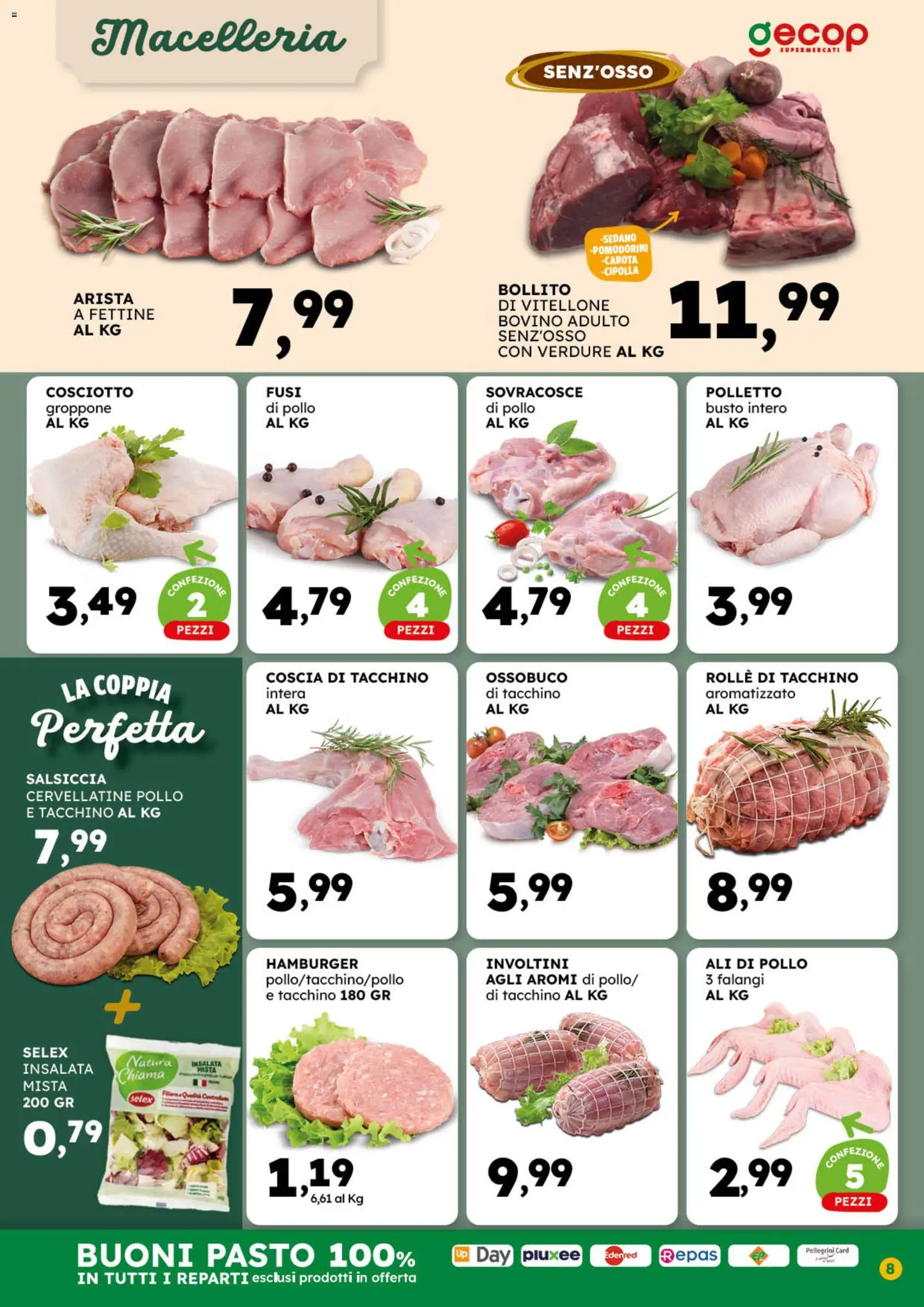 Volantino GECOP del 03.11.2025 | Pagina: 8 | Prodotti: Pomodorini, Pollo, Insalata, Tacchino
