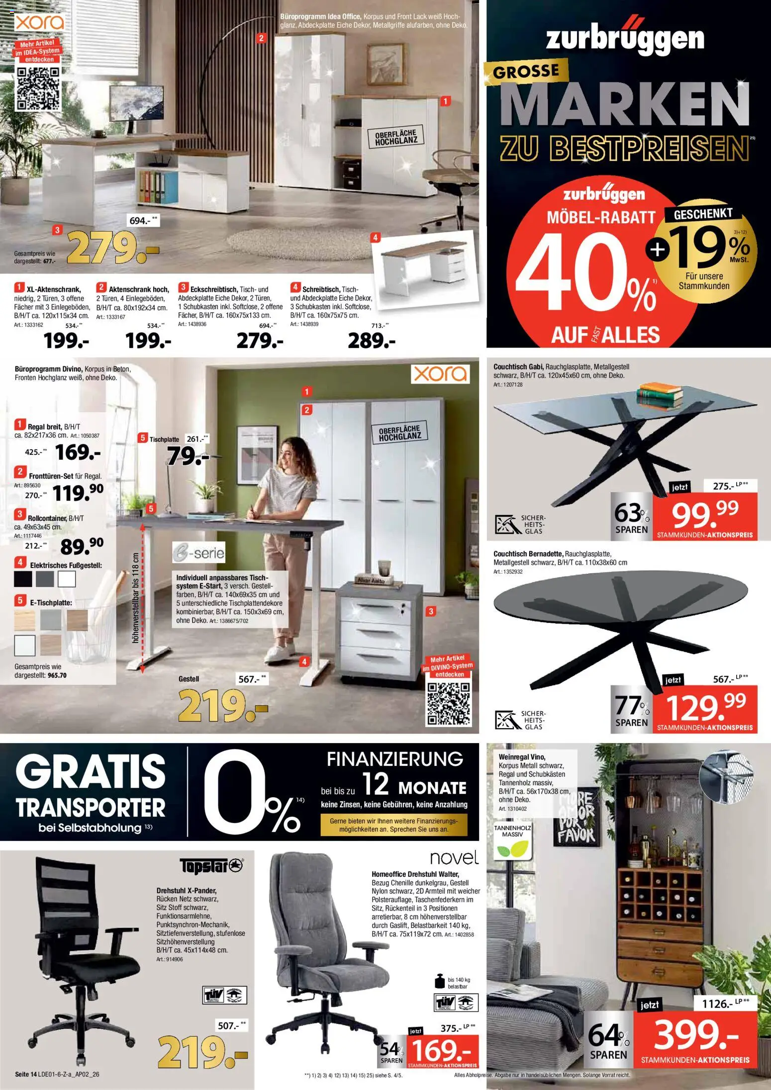 Zurbrüggen Große Marken-Sensation – gültig ab 17.01.2026 | Seite: 14 | Produkte: Weinregal, Couchtisch, Regal, Tisch