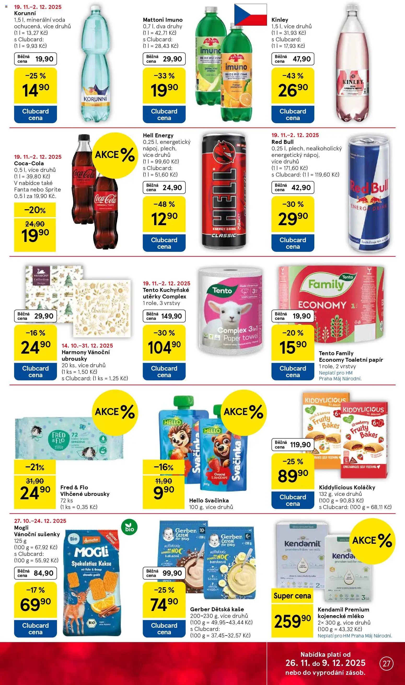 Tesco Black Friday od 26.11.2025 | Strana: 27 | Produkty: Voda, Kojenecké mléko, Sprite, Kaše