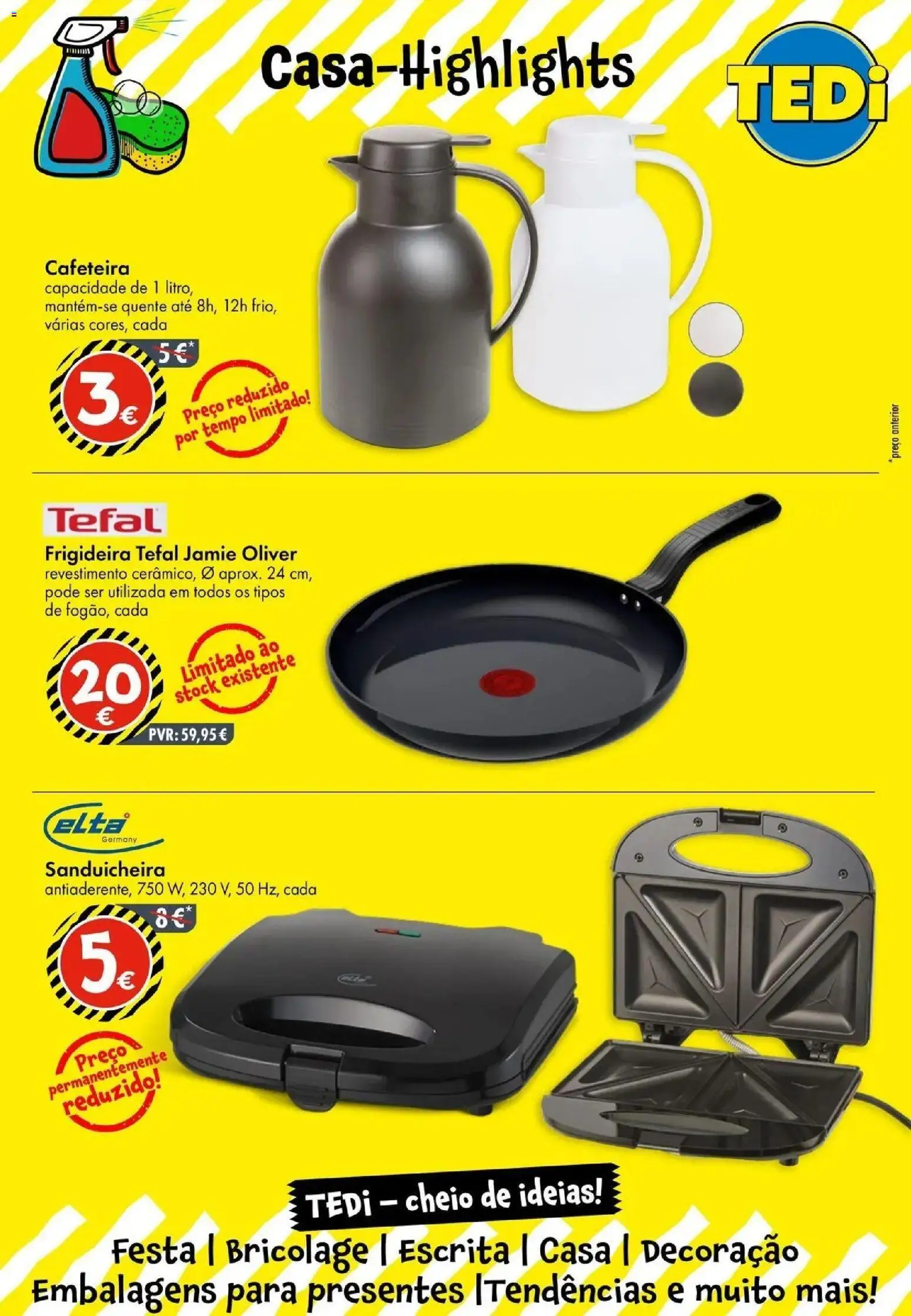 TEDi - Nova abertura │ válido de 20.03.2026 | Página: 9 | Produtos: Sanduicheira, Frigideira, Cafeteira