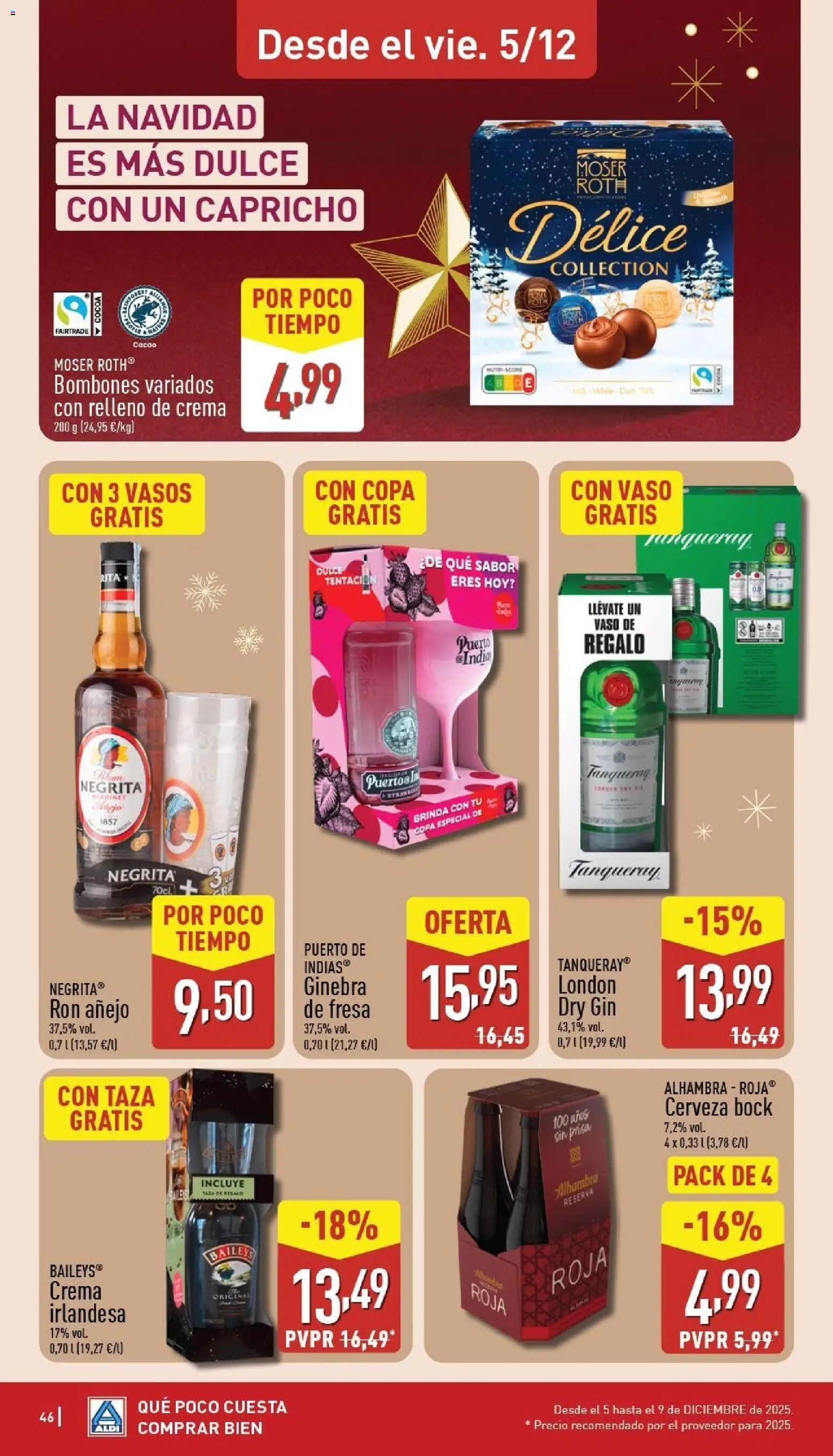 Aldi folleto Baleares │ válido desde el 01.12.2025 | Página: 46 | Productos: Cerveza, Vasos, Ginebra, Crema