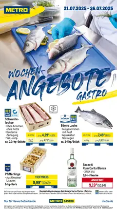 Metro Wochen-Angebote Gastro gültig ab dem 21.07.2025