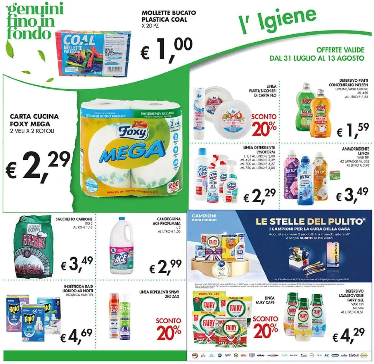 Volantino Coal del 31.07.2025 | Pagina: 24 | Prodotti: Ammorbidente, Detergente, Candeggina, Lavastoviglie