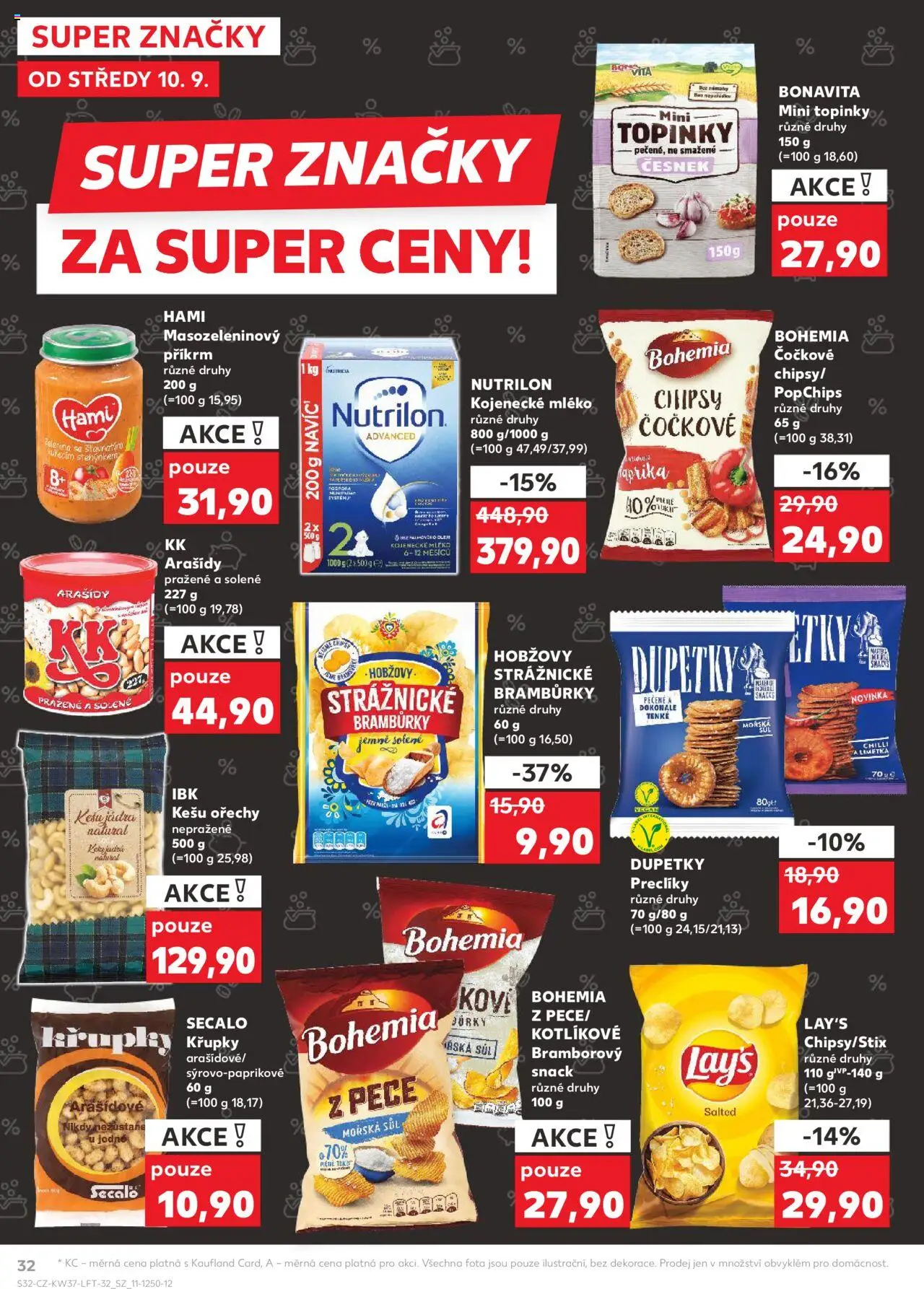 Kaufland leták od 10.09.2025 | Strana: 32 | Produkty: Strážnické brambůrky, Příkrm, Lay's, Nutrilon