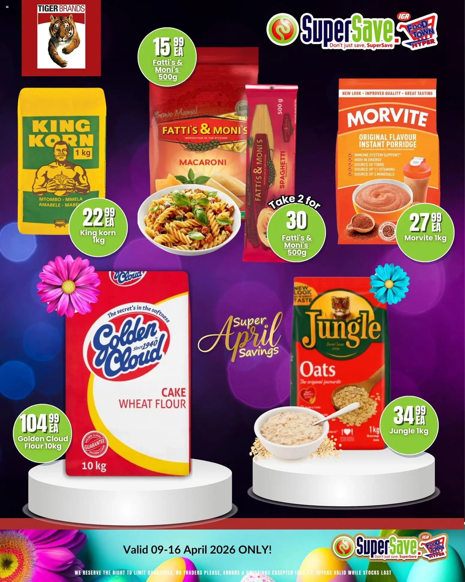 New Super Save catalogue – valid from 09.04.2026 | Page: 5 | Products: Cake, Flour, Vitamins, Oats