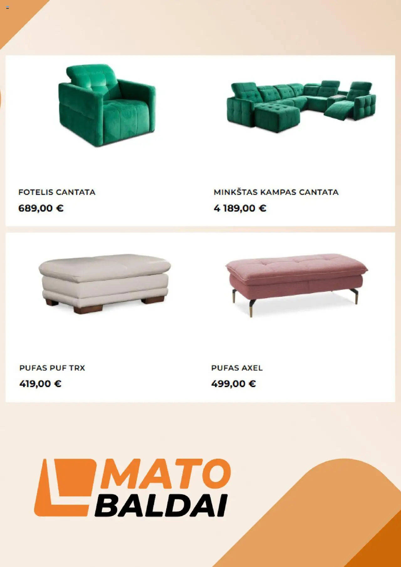 Mato Baldai Plius leidinys│galioja nuo 05.08.2025 | Puslapis: 3 | Prekių: Pufas, Fotelis