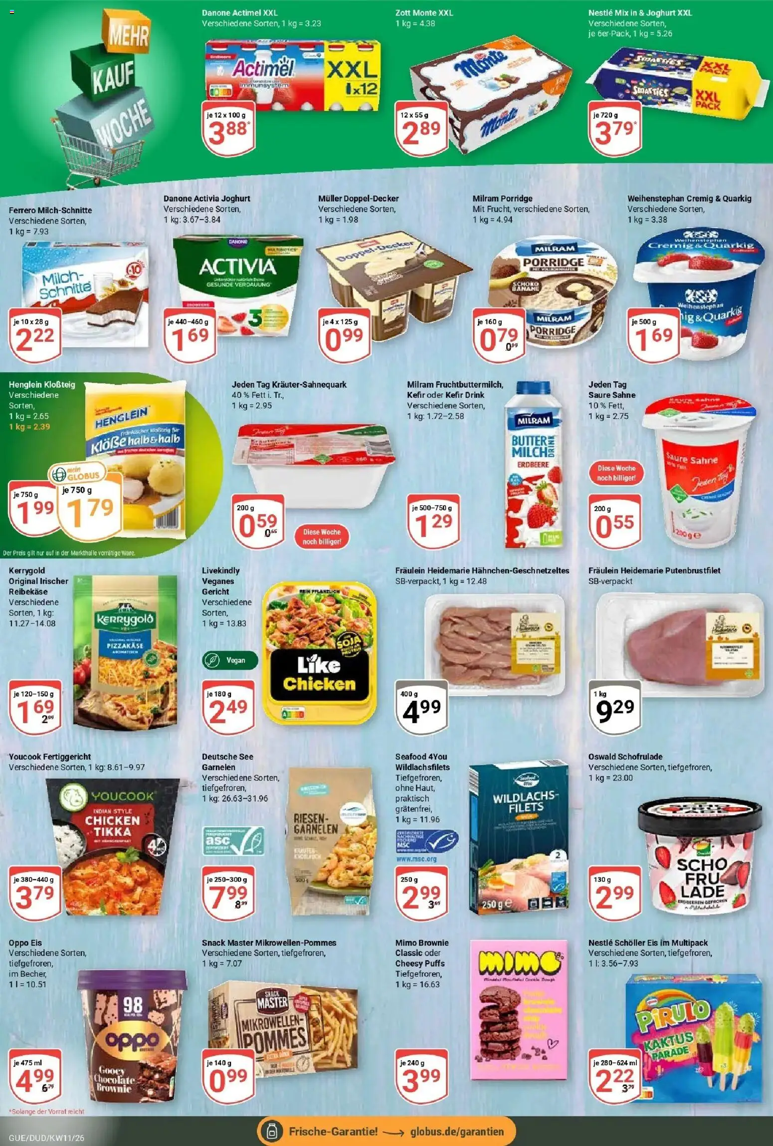 Globus prospekt Saarbrücken-Dudweiler	 – gültig ab 09.03.2026 | Seite: 10 | Produkte: Joghurt, Garnelen, Eis, Ferrero milchschnitte