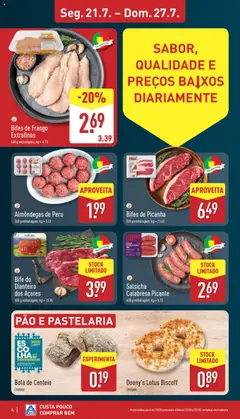 Aldi folheto │ válido de 21.07.2025 | Página: 4 | Produtos: Frango, Padaria, Peru, Salsicha