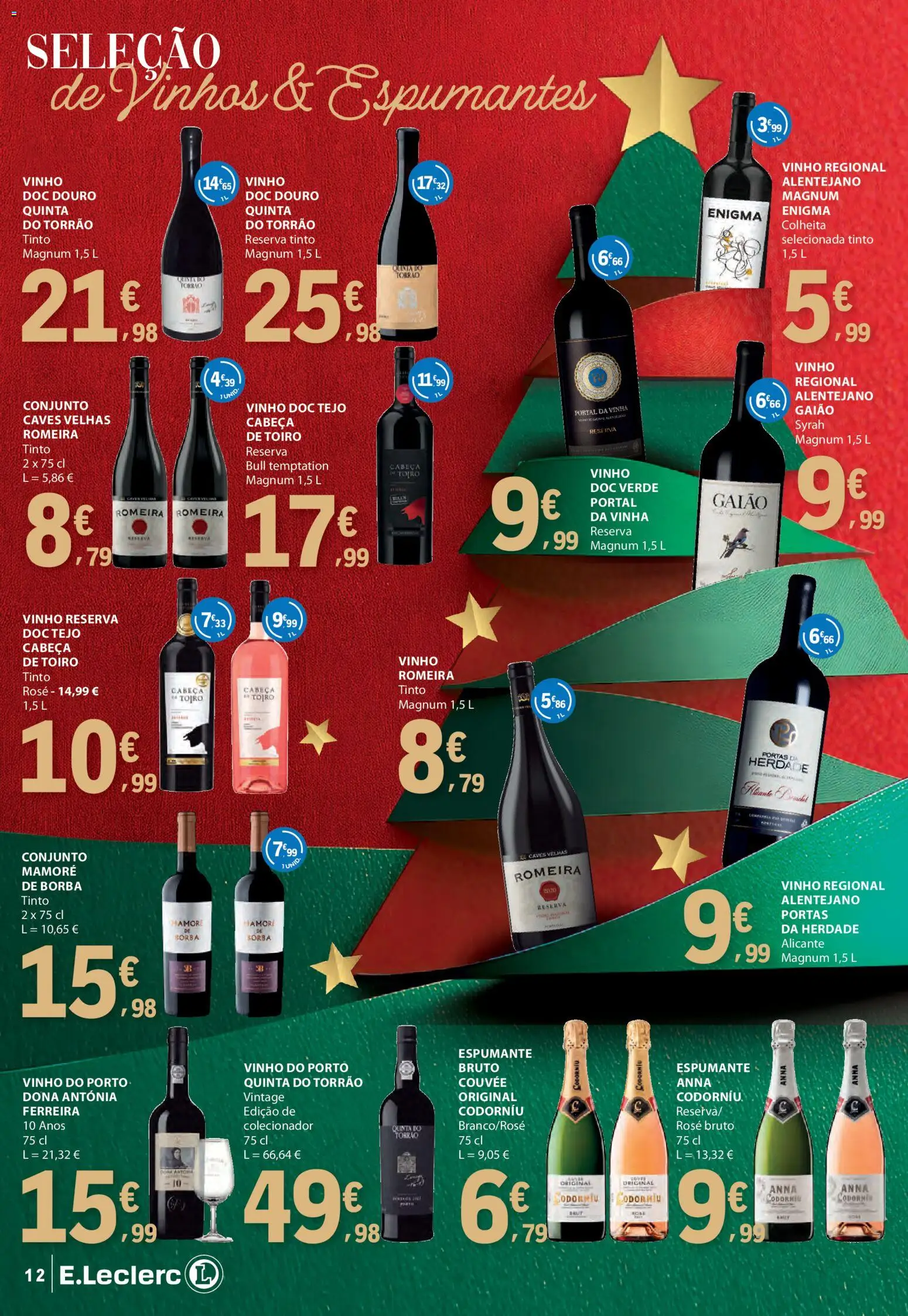 E.Leclerc - Folheto Presentes de Natal │ válido de 02.12.2025 | Página: 12 | Produtos: Espumante, Portas, Vinho, Vinho tinto