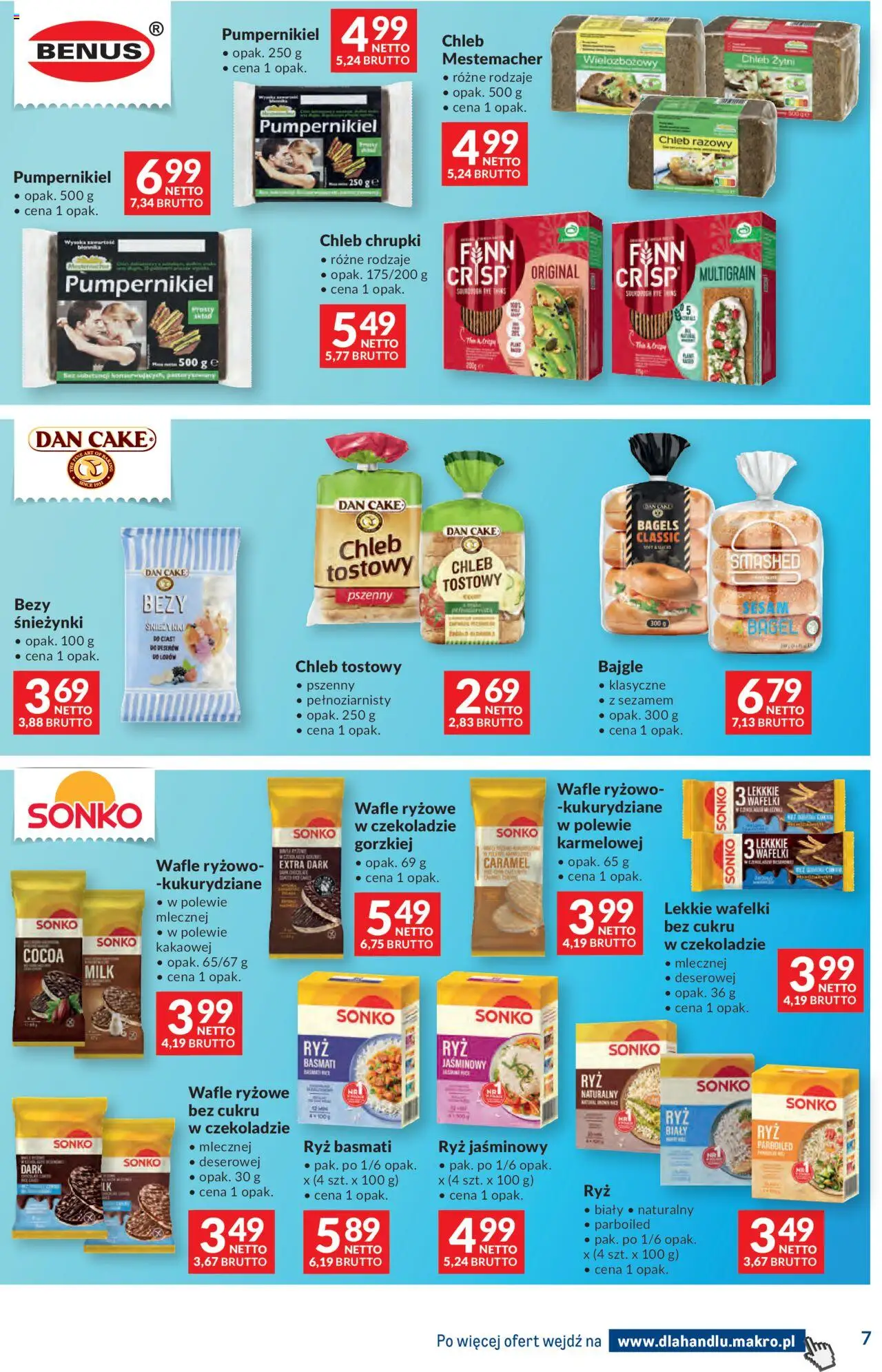 Makro Gazetka - Dystrybucja do sklepów od 14.10.2025 | Strona: 7 | Produkty: Pumpernikiel, Chleb tostowy, Wafelki, Ryż basmati