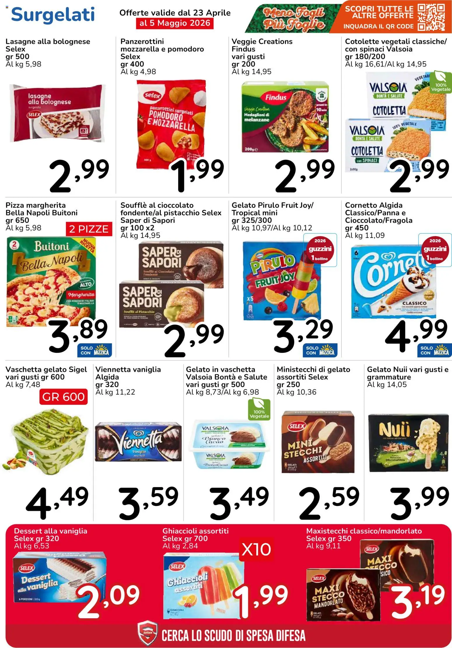 Volantino Famila del 23.04.2026 | Pagina: 23 | Prodotti: Ghiaccioli, Cornetto, Gelato, Mozzarella