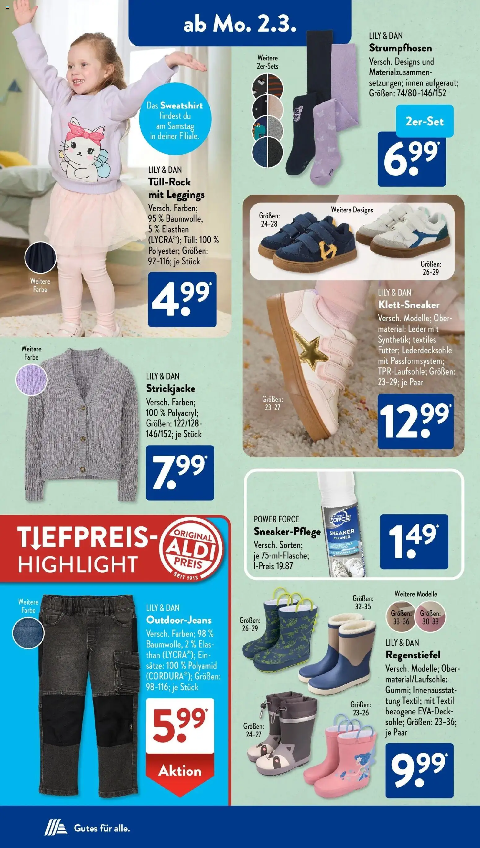 Aldi Süd Wochenangebote – gültig ab 02.03.2026 | Seite: 14 | Produkte: Sweatshirt, Leggings, Strickjacke