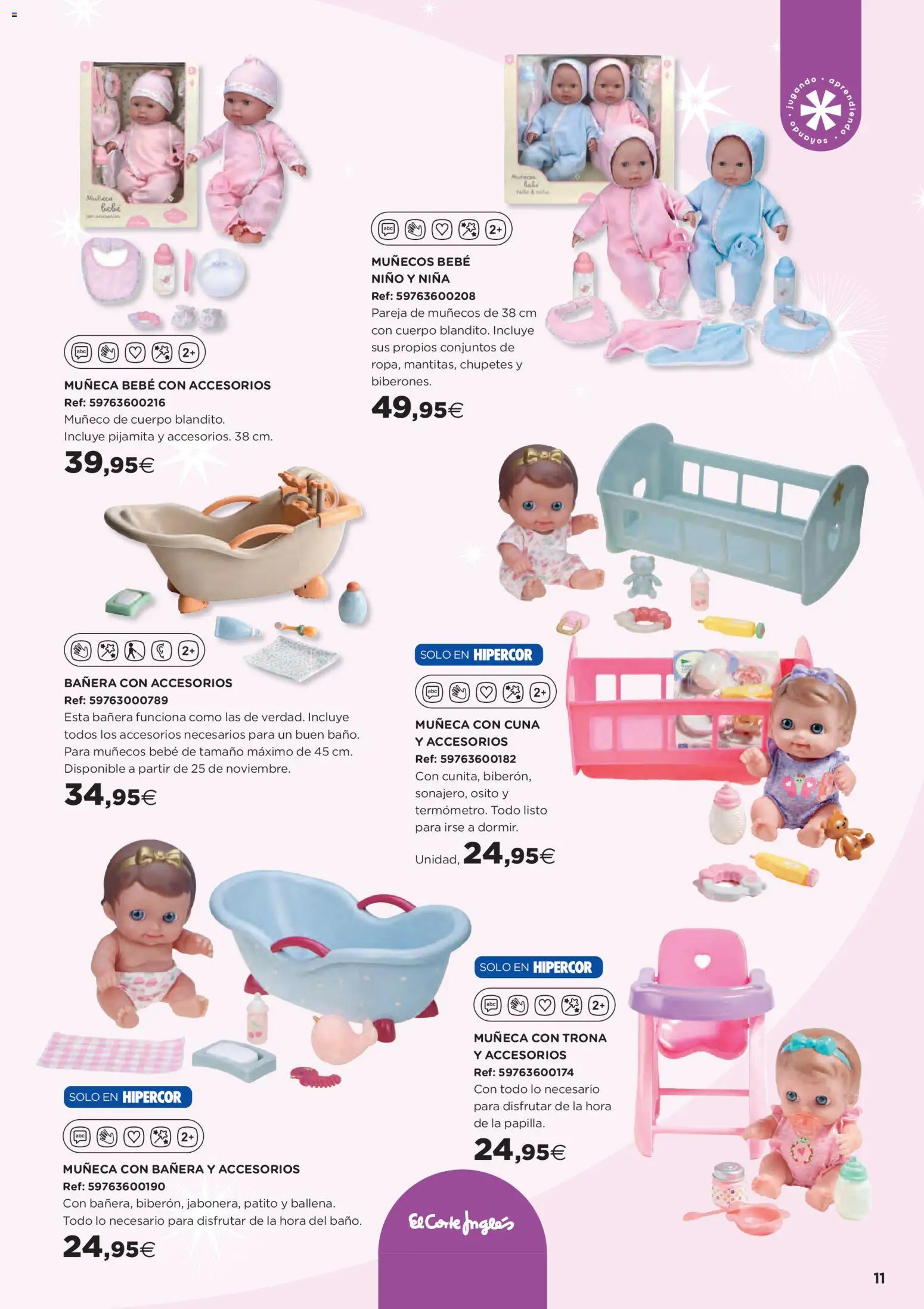 Hipercor catálogo │ válido desde el 31.10.2025 | Página: 11 | Productos: Muñeca, Cuna