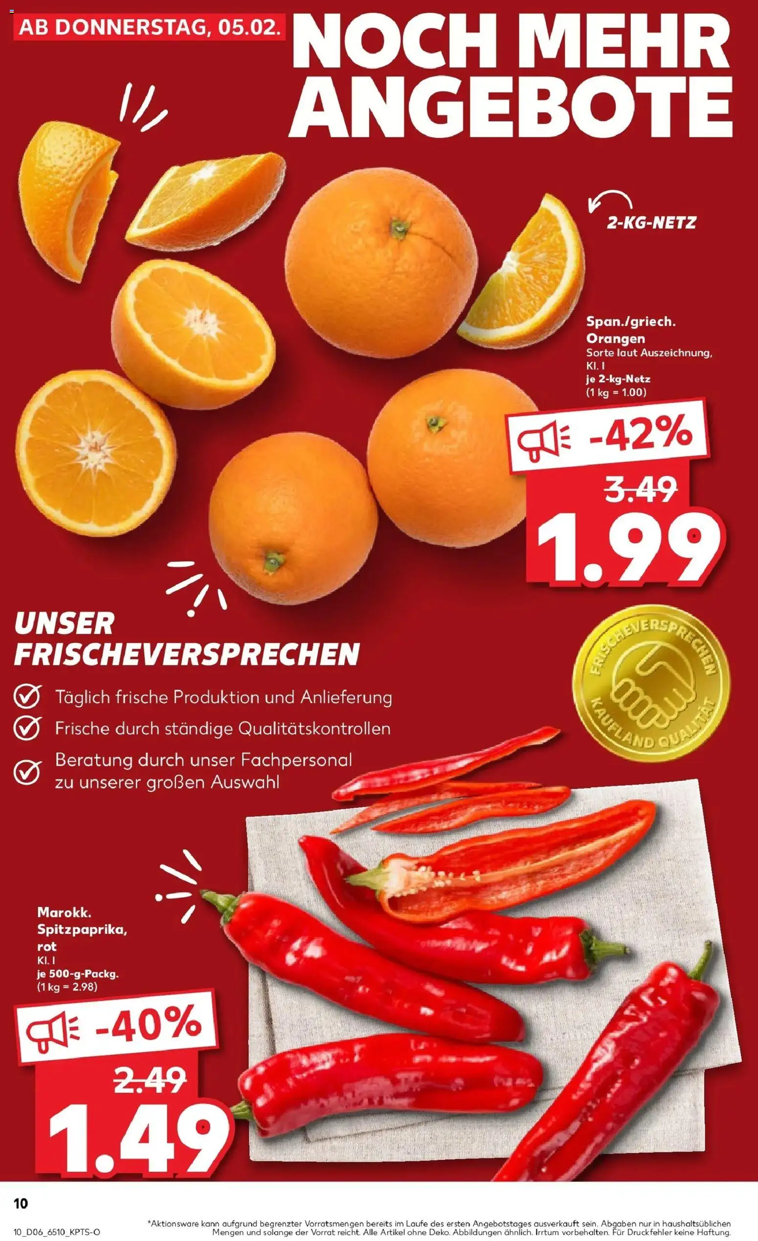 Kaufland prospekt Viersen	 – gültig ab 09.02.2026 | Seite: 10 | Produkte: Orangen
