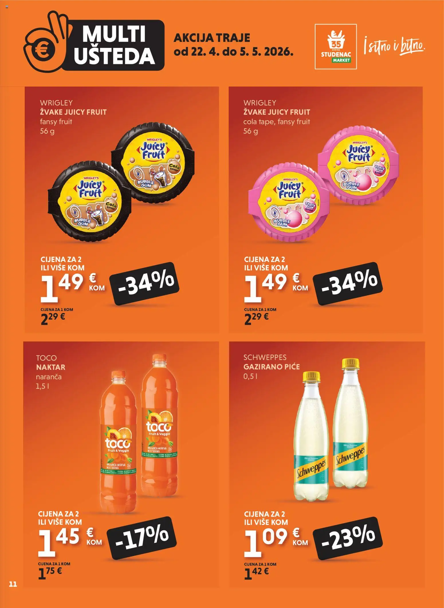 Studenac katalog | vrijedi od 22.04.2026 | Stranica: 11 | Proizvodi: Nektarina