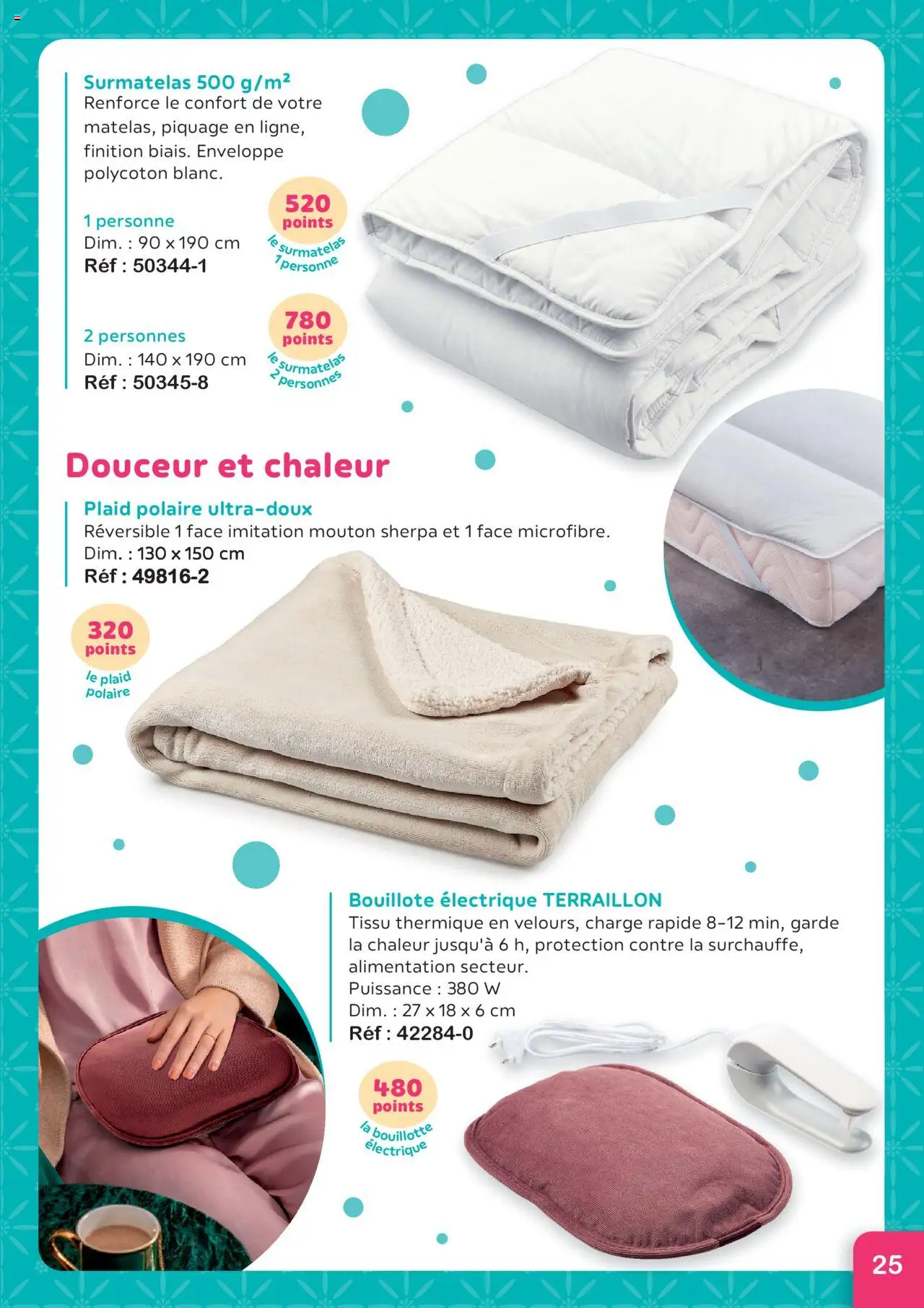 {H1} | Page: 25 | Produits: Surmatelas, Enveloppe, Bouillotte