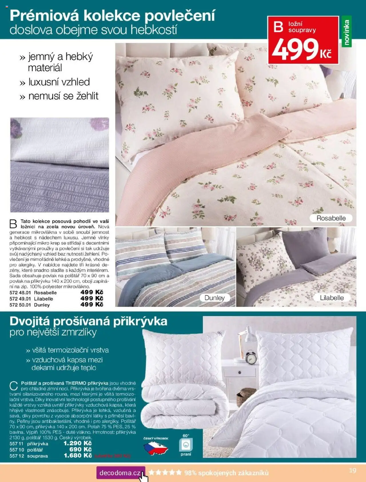 Decodoma katalog Vánoce 2025 od 09.10.2025 | Strana: 19 | Produkty: Peřiny, Povlak na polštář, Povlečení, Polštář