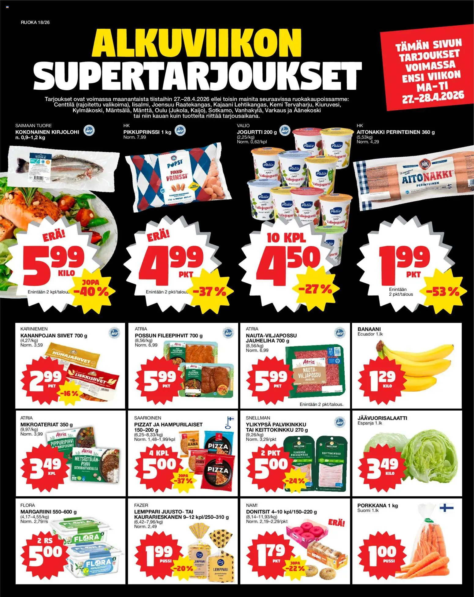 Tokmanni Ruokatarjoukset – voimassa 27.04.2026 alkaen | Sivu: 1