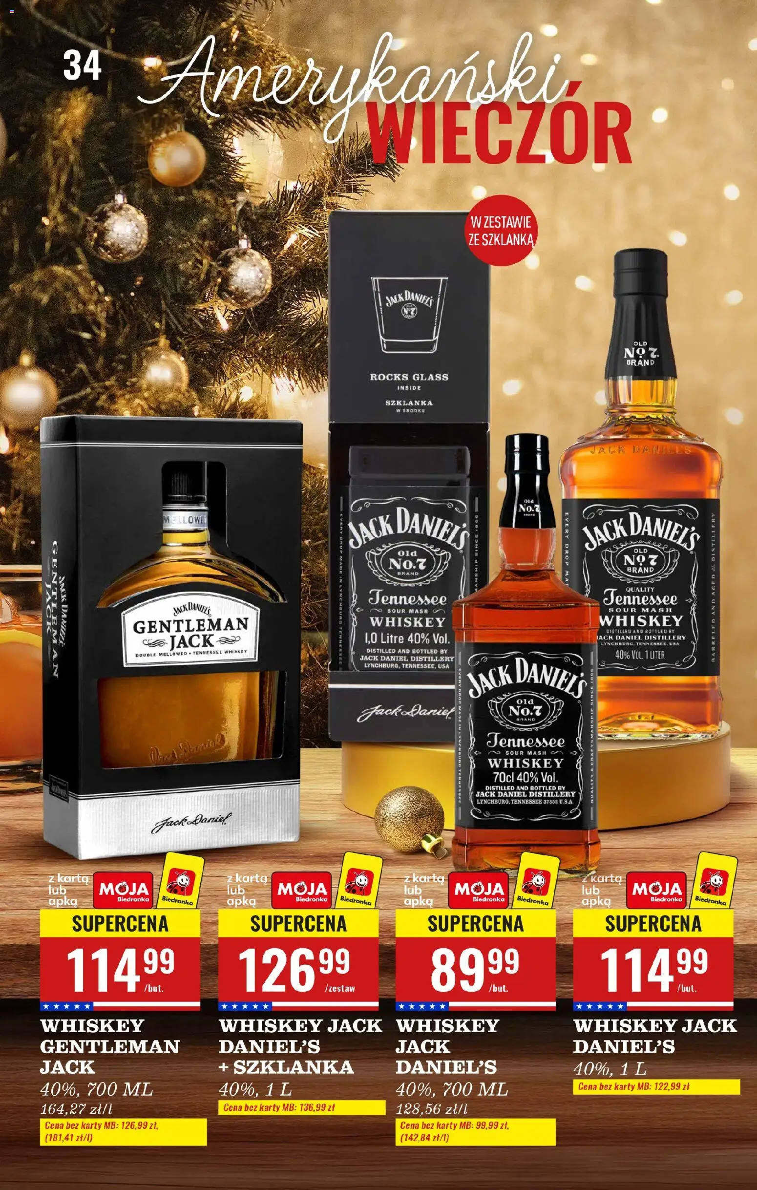 Biedronka gazetka - Czas na toast od 01.12.2025 | Strona: 4 | Produkty: Szklanka, Karta, Gentleman Jack, Jack Daniel's
