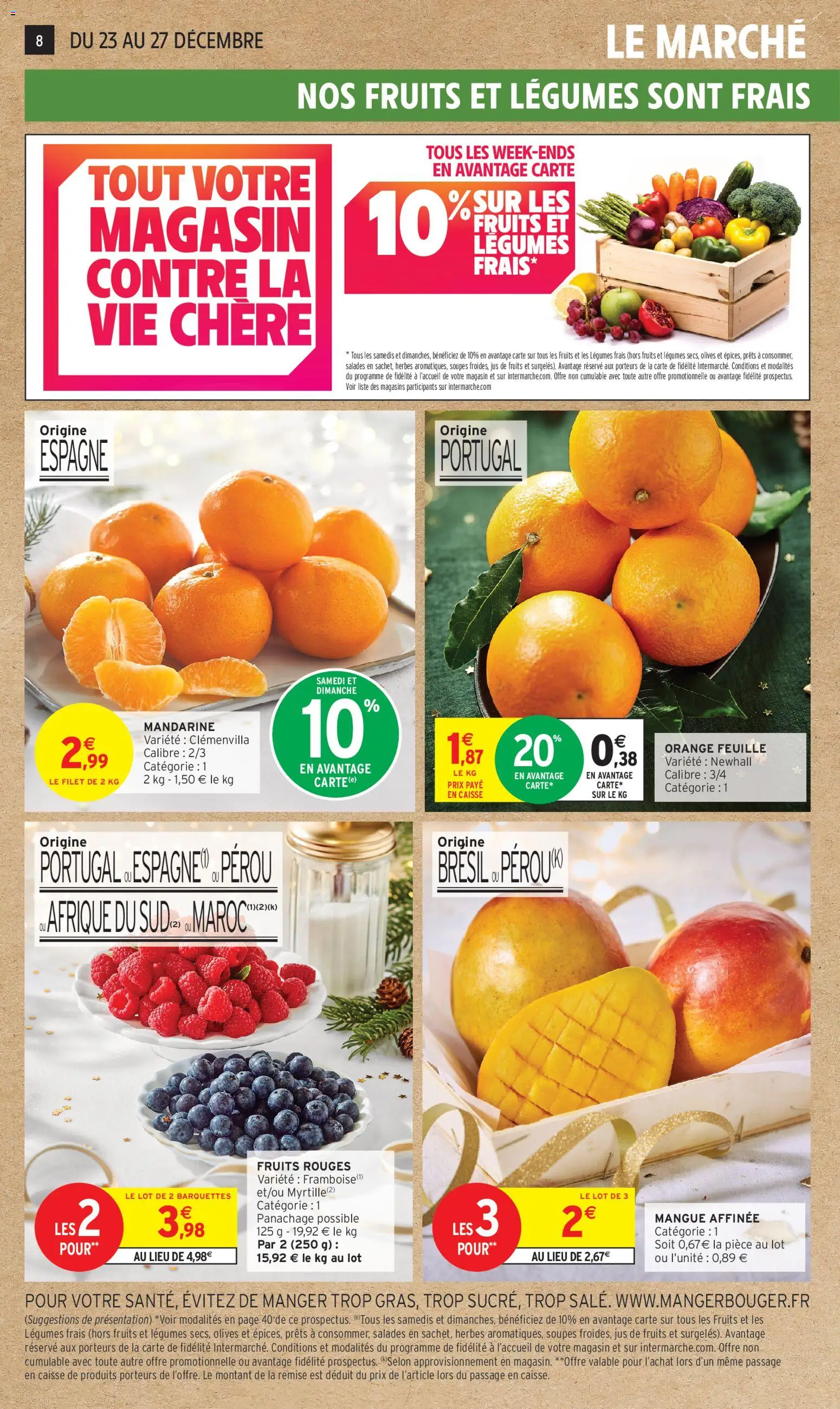 {H1} | Page: 8 | Produits: Olives, Mangue, Orange, Jus