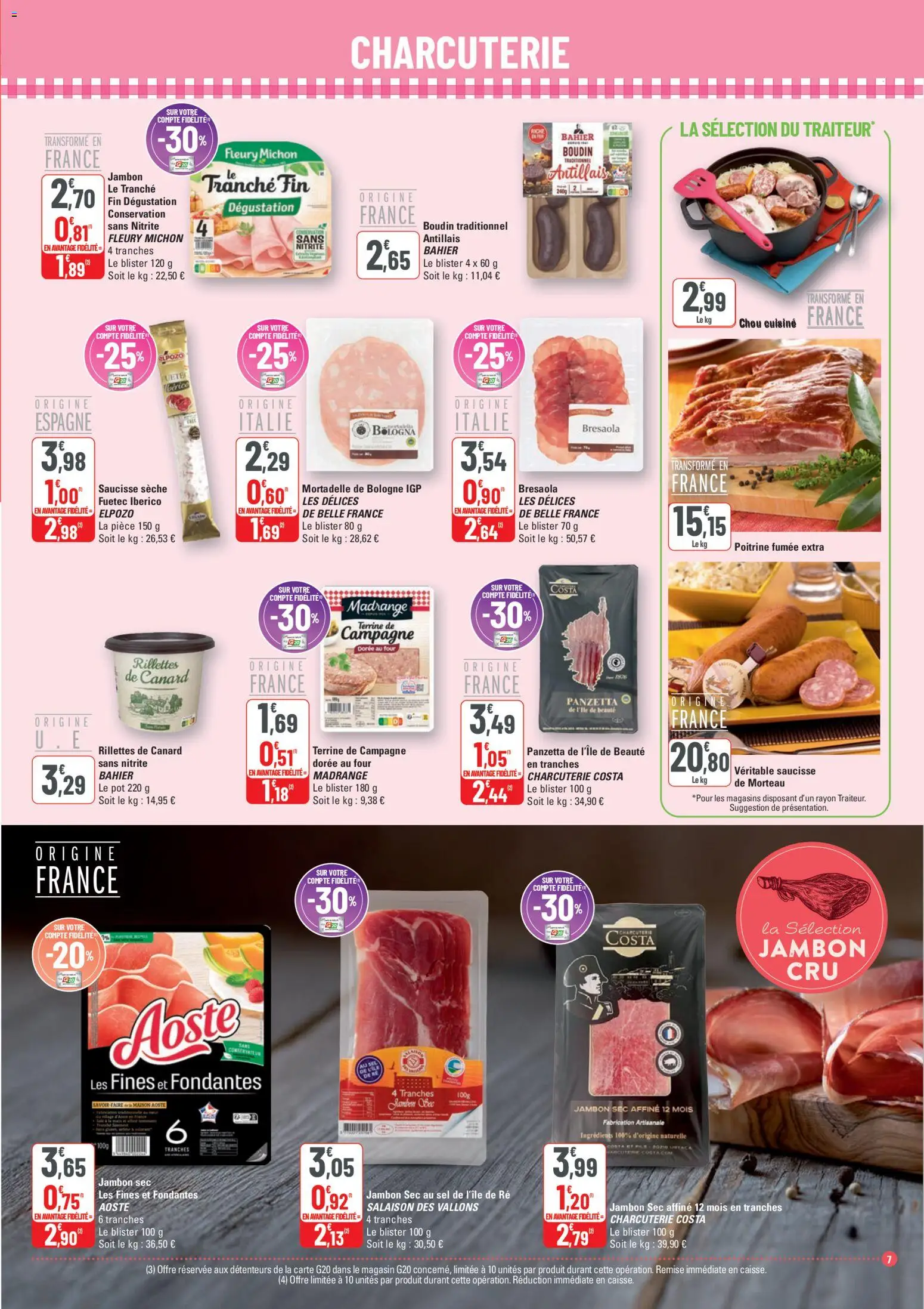 {H1} | Page: 7 | Produits: Four, Sel, Jambon, Saucisse