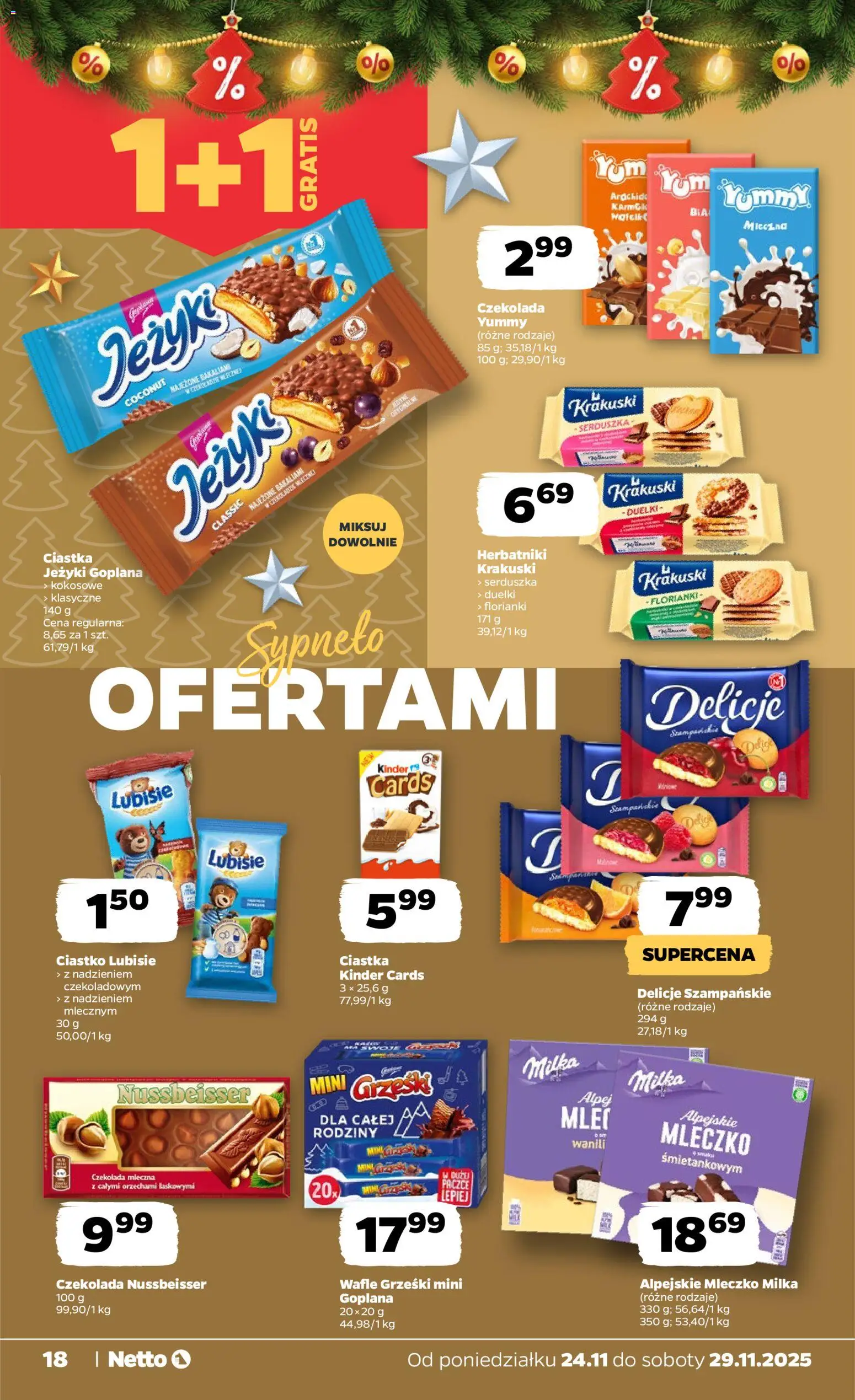Netto gazetka od 24.11.2025 | Strona: 18 | Produkty: Milka, Herbatniki, Czekolada, Ciastka