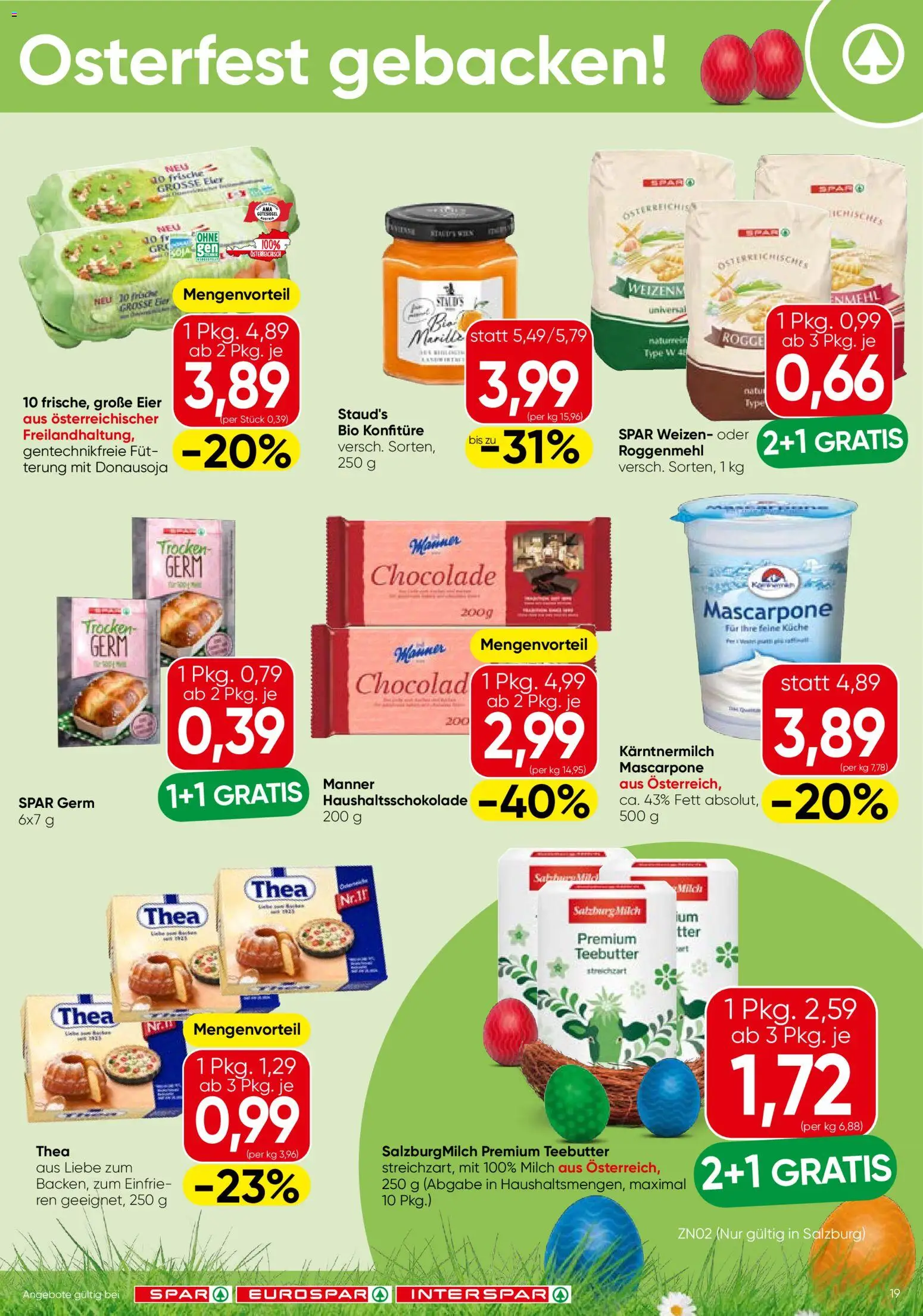 Spar Flugblatt - Wien gültig ab 31.03.2026 | Seite: 19 | Produkte: Milch, Eier