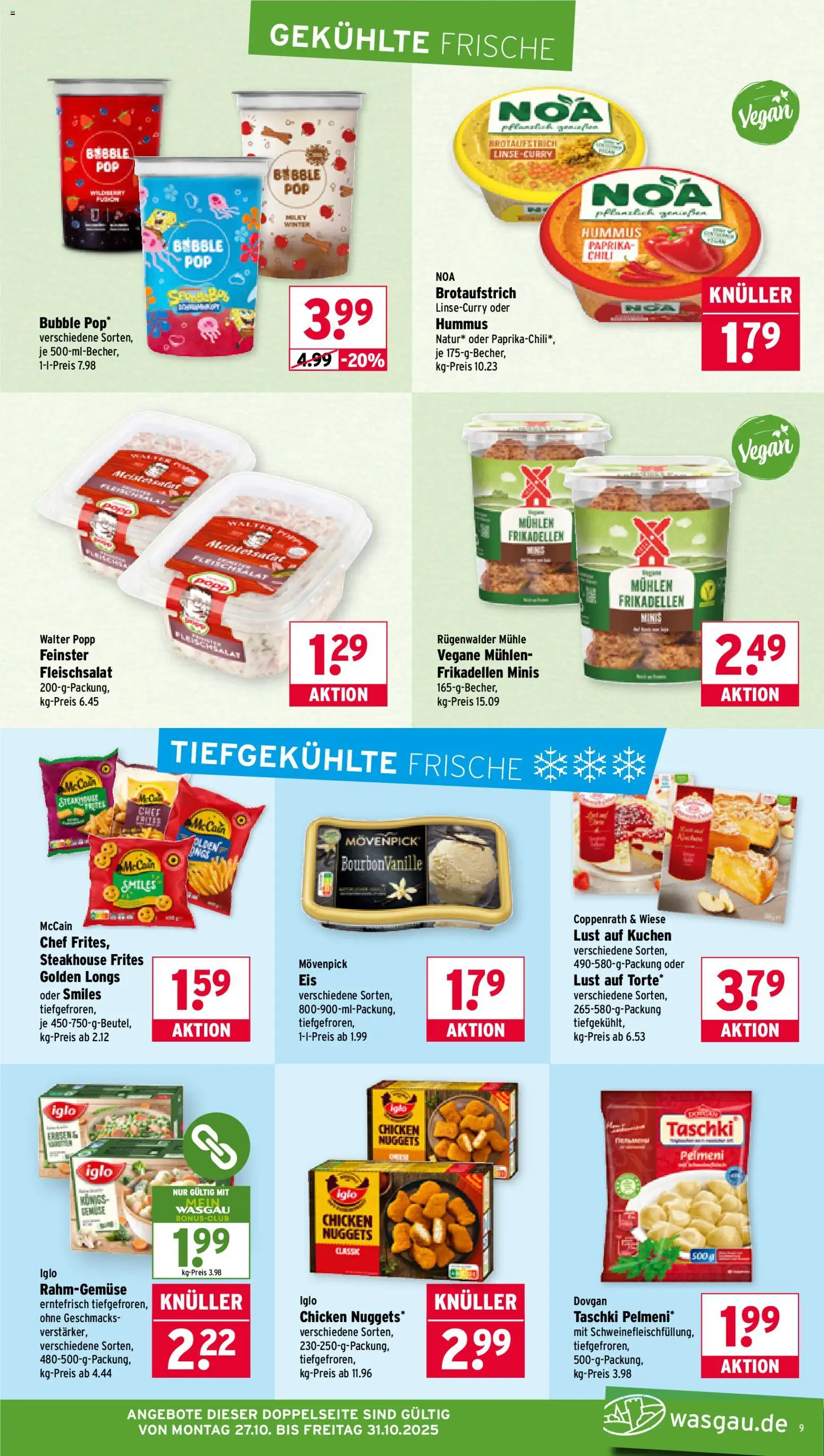 Wasgau Prospekt 	 – gültig ab 27.10.2025 | Seite: 9 | Produkte: Mühle, McCain, Paprika, Kuchen