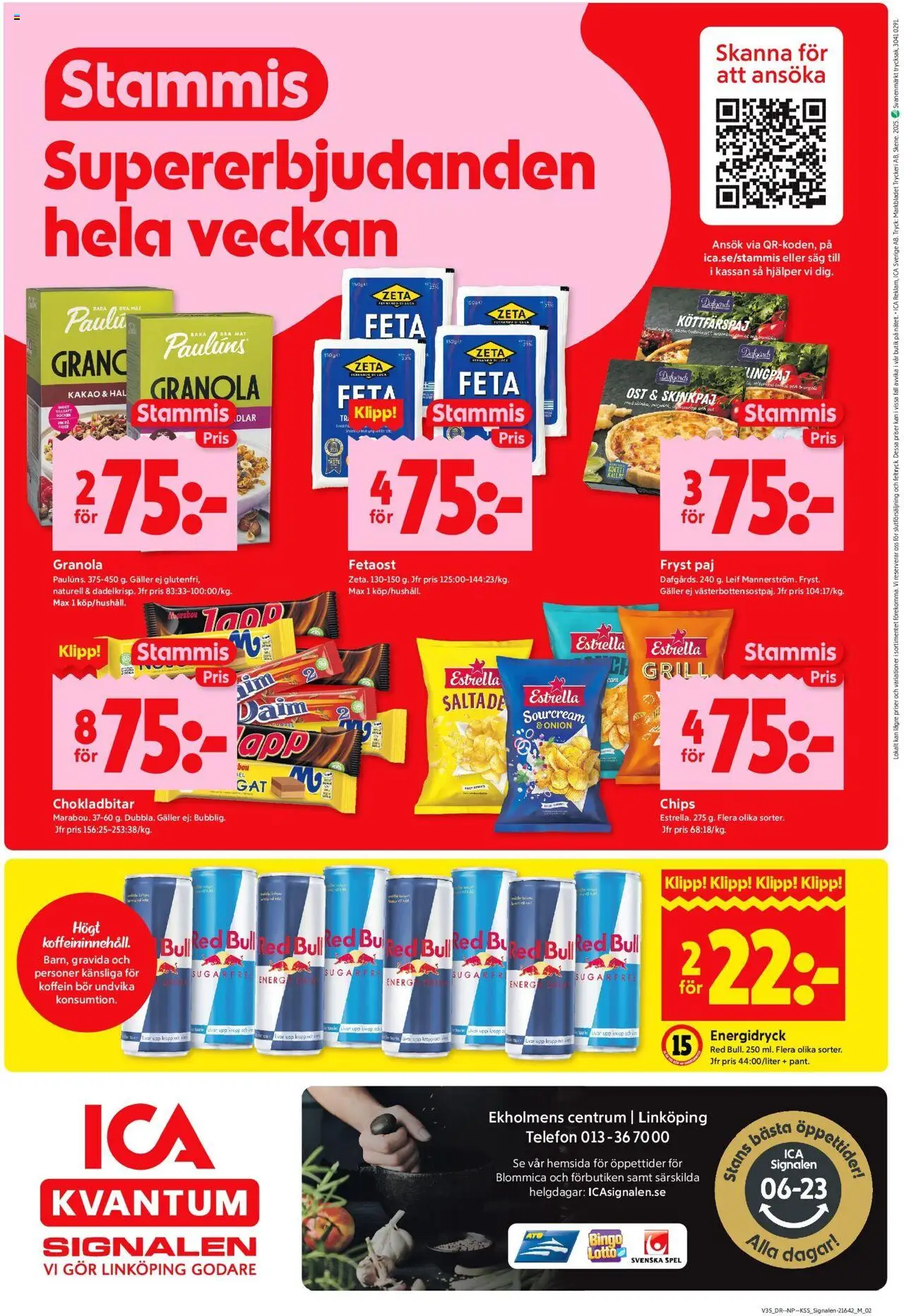ICA Kvantum reklamblad aktuell från 25.08.2025 | Sida: 8 | Produkter: Chips, Paj, Ost, Granola