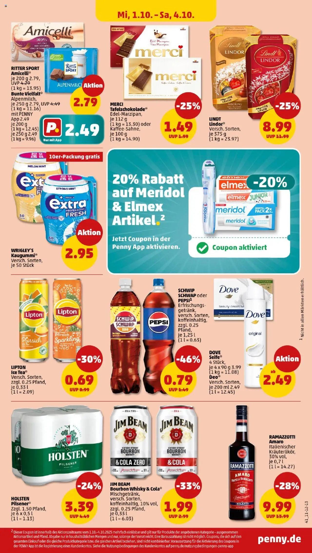 Penny - Mecklenburg-Vorpommern – gültig ab 29.09.2025 | Seite: 43 | Produkte: Merci, Cola, Ritter sport, Bourbon