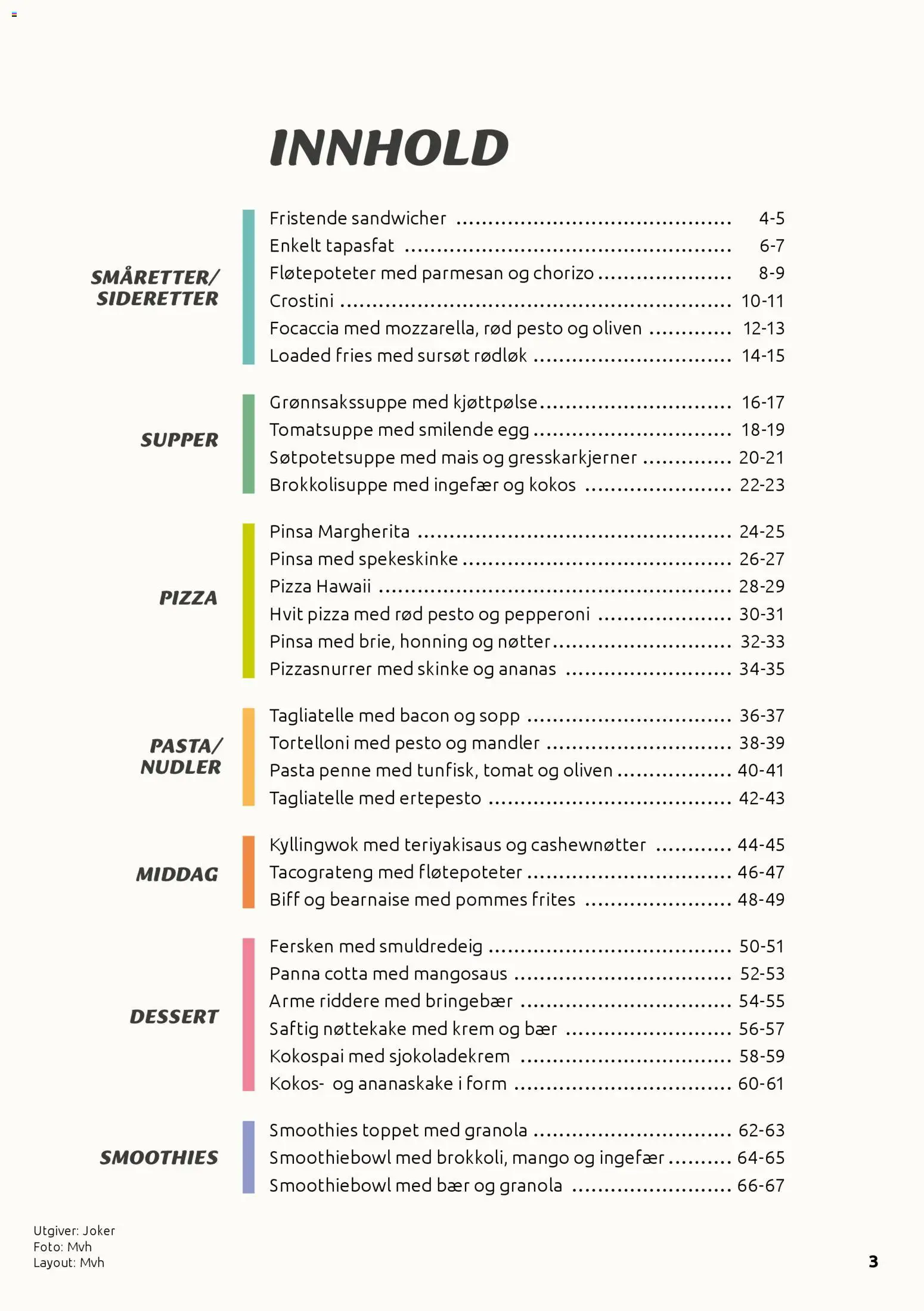 {H1} | Side: 3 | Produkter: Fersken, Bringebær, Mango, Cashewnøtter