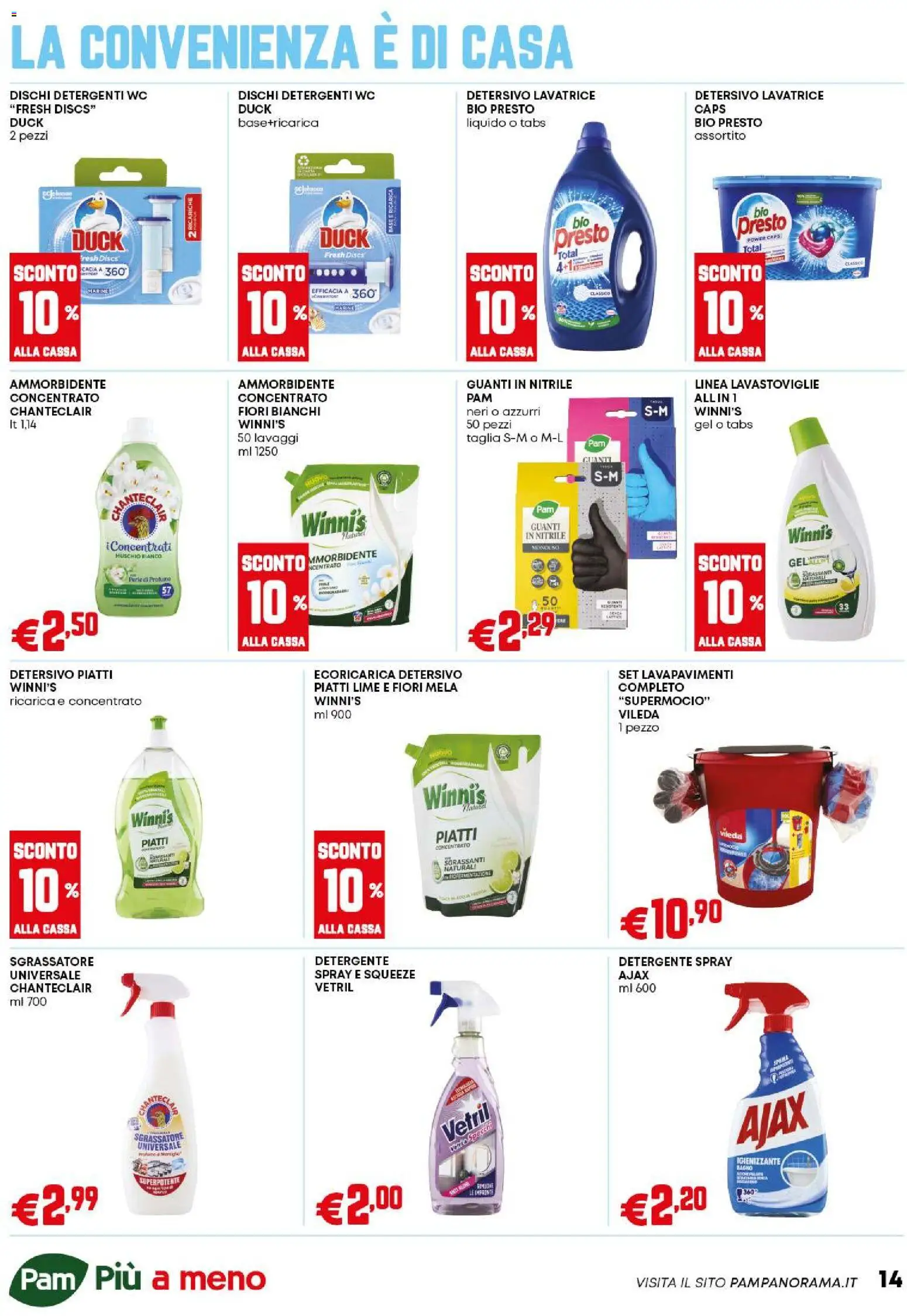 Volantino PAM del 02.01.2026 | Pagina: 14 | Prodotti: Ammorbidente, Lavatrice, WC, Profumo