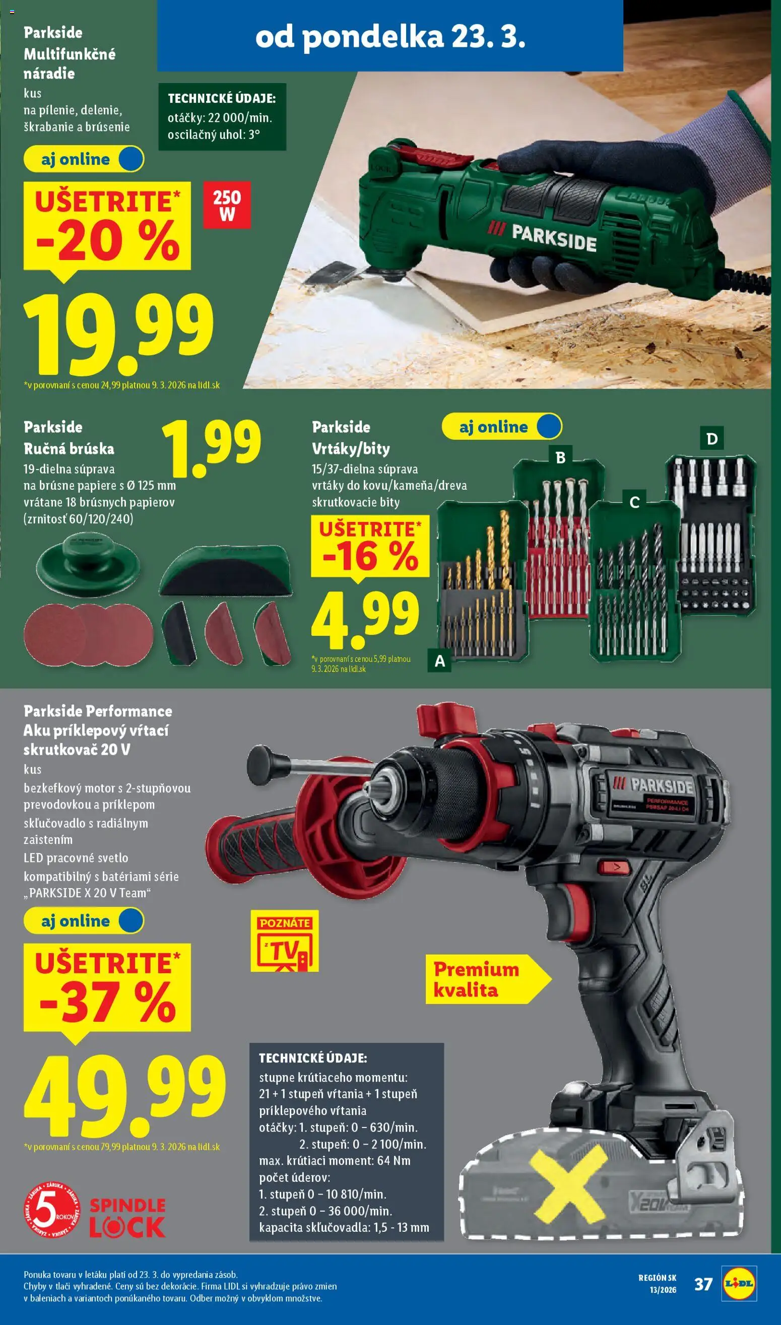 Nové Lidl akcie – leták je platný od 23.03.2026 | Strana: 47 | Produkty: Svetlo, Skrutkovač, Náradie, Aku