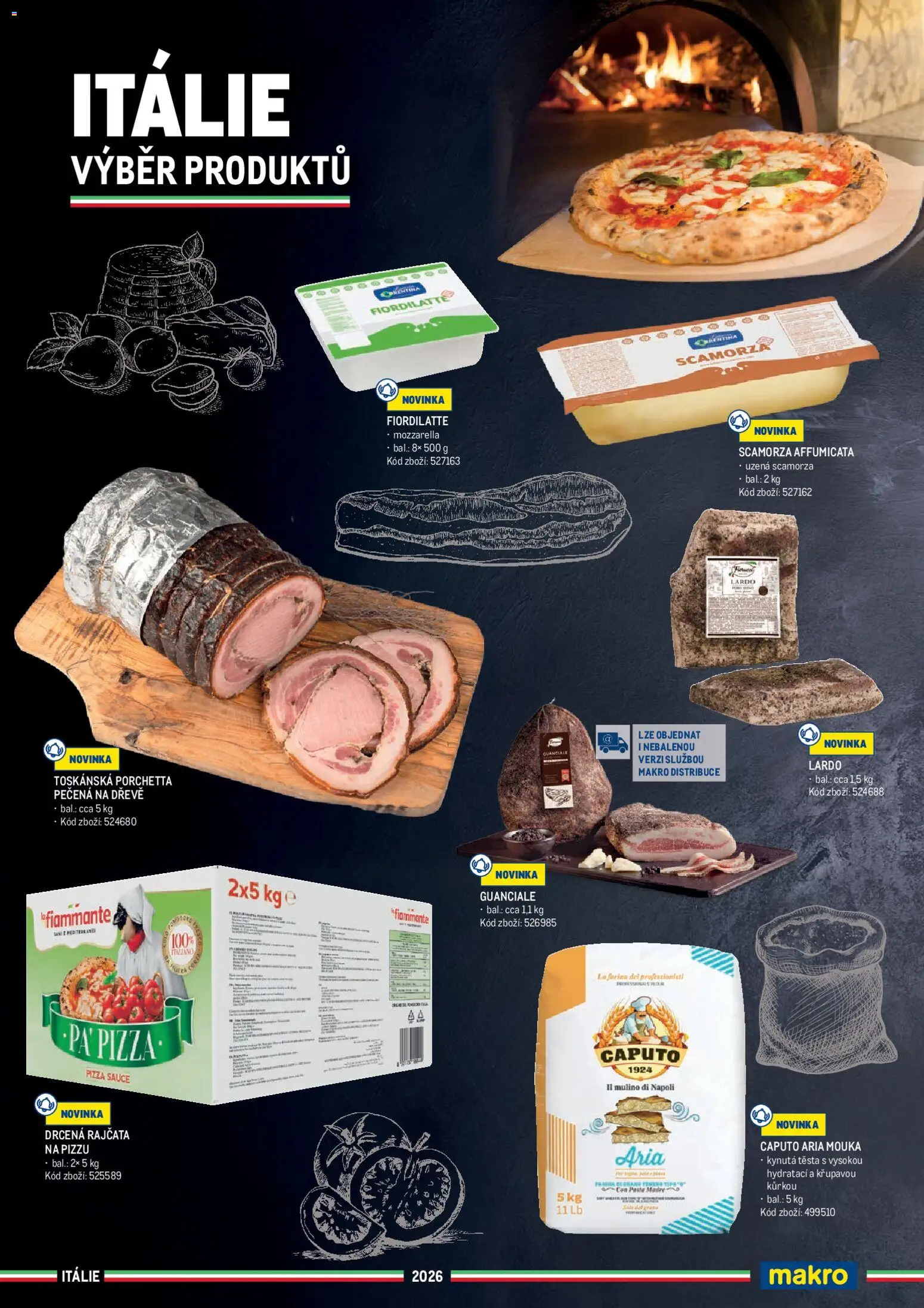 Makro leták - Itálie od 07.04.2026 | Strana: 1 | Produkty: Pizza, Guanciale, Scamorza, Mozzarella