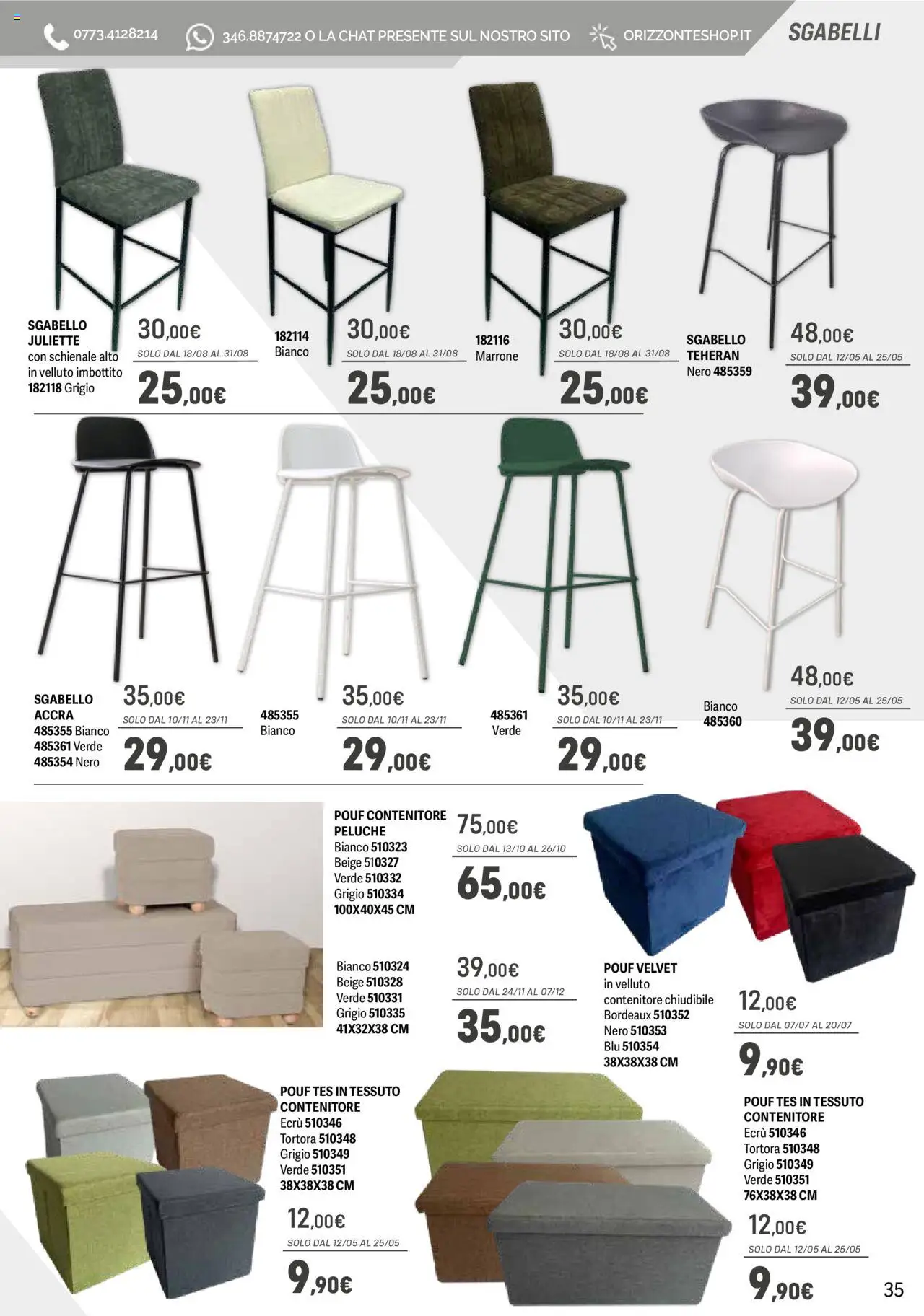 Volantino Orizzonte del 09.05.2025 | Pagina: 35 | Prodotti: Peluche, Sgabello, Contenitore