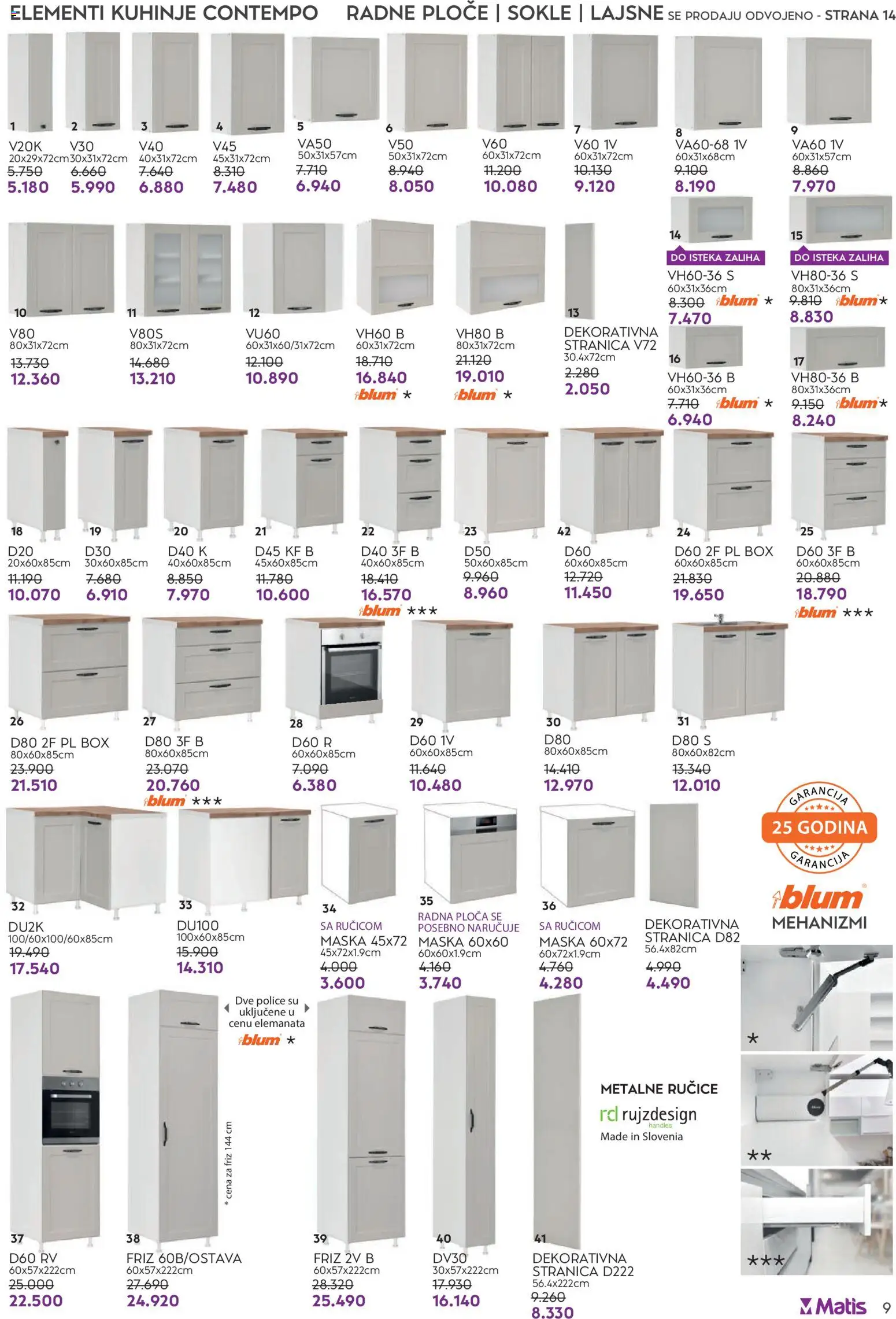 Matis katalog - važi od 01.04.2026 | Strana: 9 | Proizvode: Radna ploča, Maska