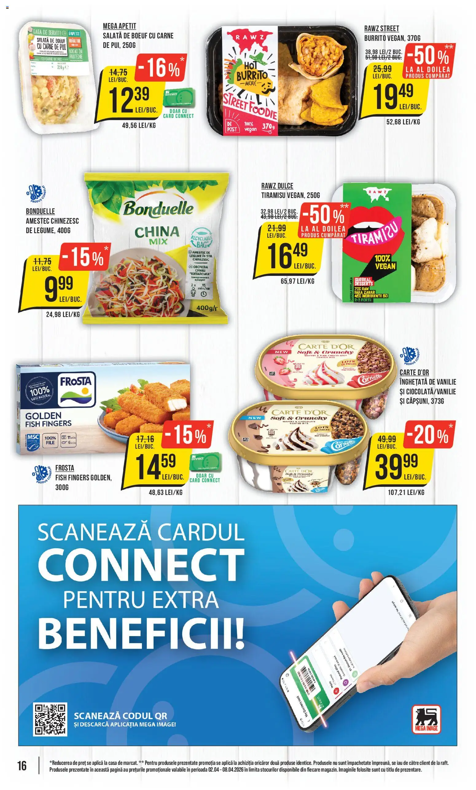 Noul catalog Mega Image – valabil de la 02.04.2026 | Pagină: 16 | Produse: Şerit ödül, Hacıyatmaz Kedi Oyuncağı, Tiramisu, Înghețată
