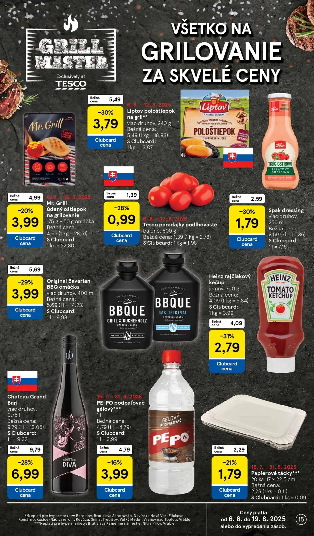 Tesco Hypermarket - leták │ platný od 06.08.2025 | Strana: 15 | Produkty: Gril, Paradajky, Kečup