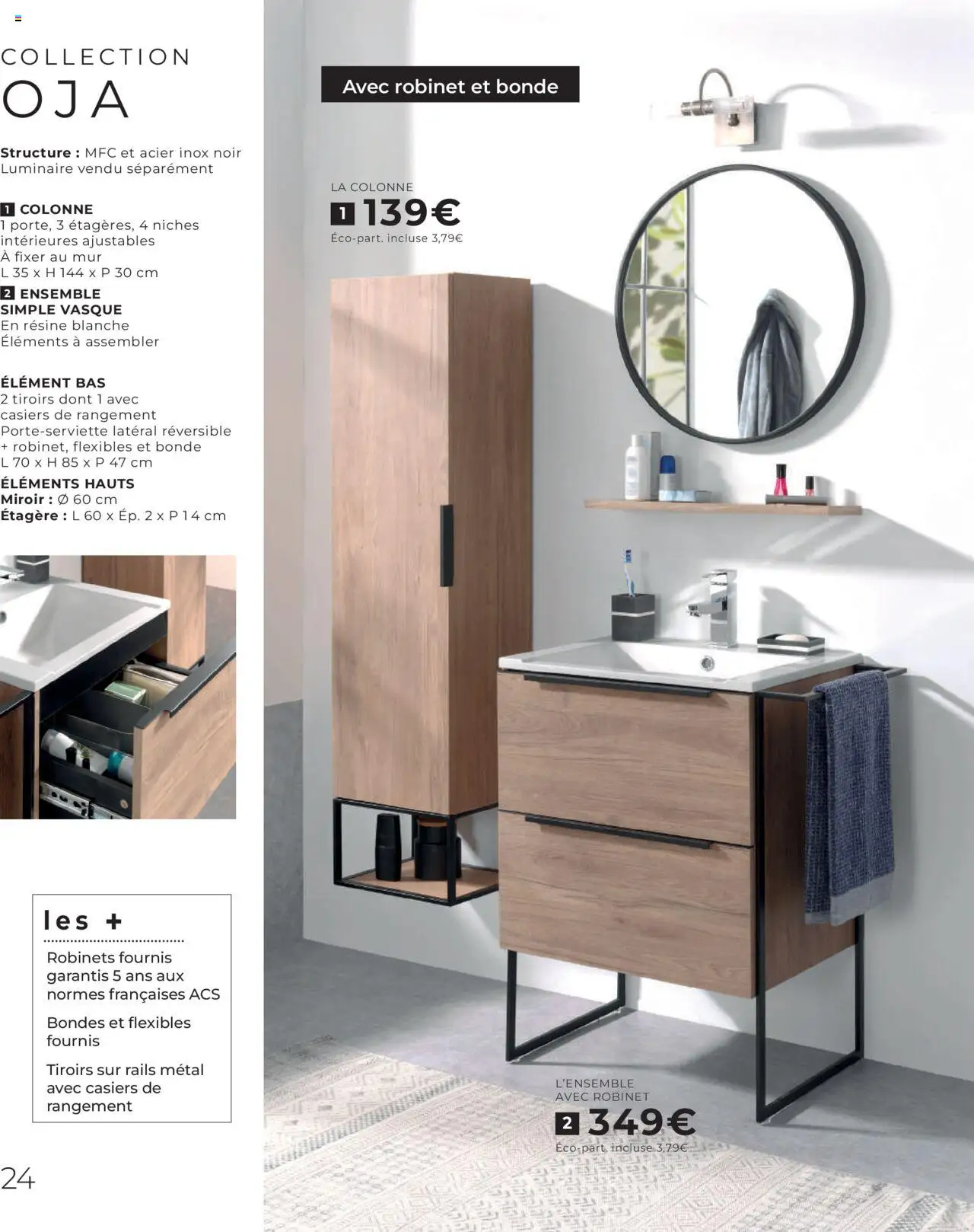  | Page: 24 | Produits: Robinet, Étagère, Tiroirs, Miroir