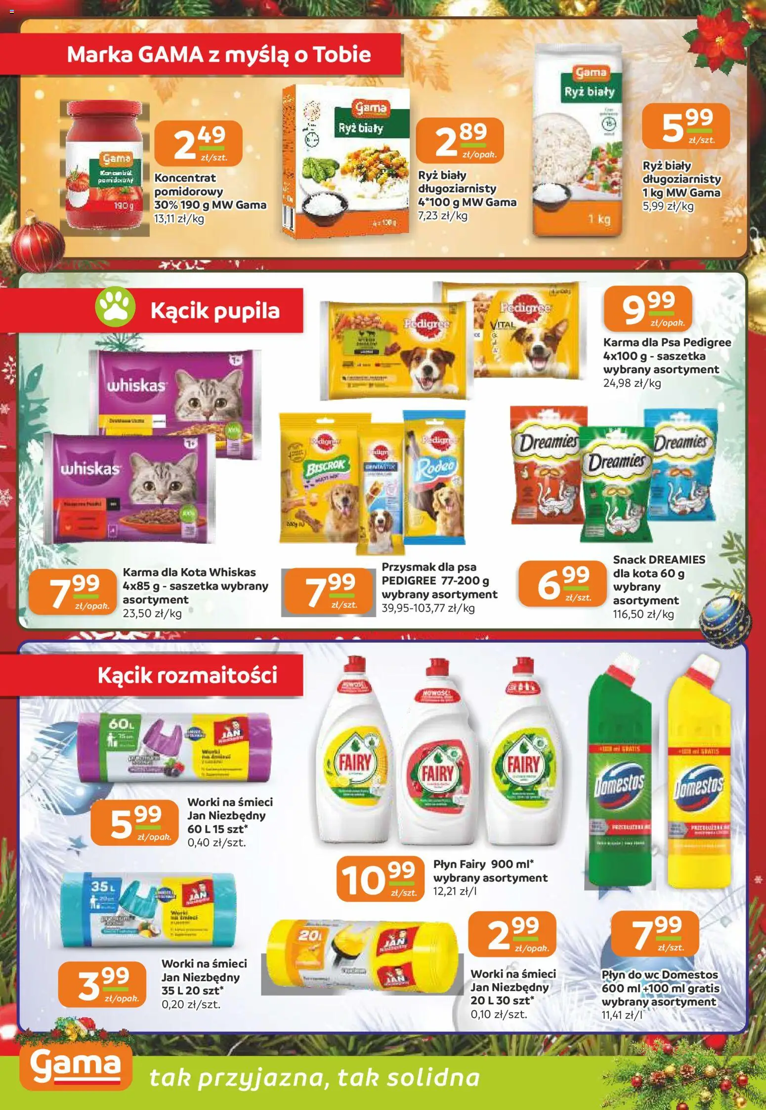 Gama Gazetka od 11.12.2025 | Strona: 12 | Produkty: Karma dla psa pedigree, Karma dla psa, Fairy, Płyn do WC Domestos