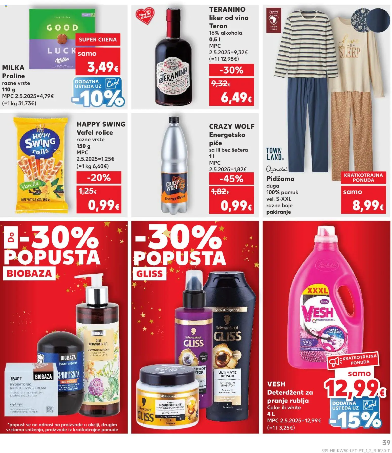 Kaufland katalog | vrijedi od 10.12.2025 | Stranica: 39 | Proizvodi: Deterdžent za pranje rublja, Deterdžent, Liker, Teranino