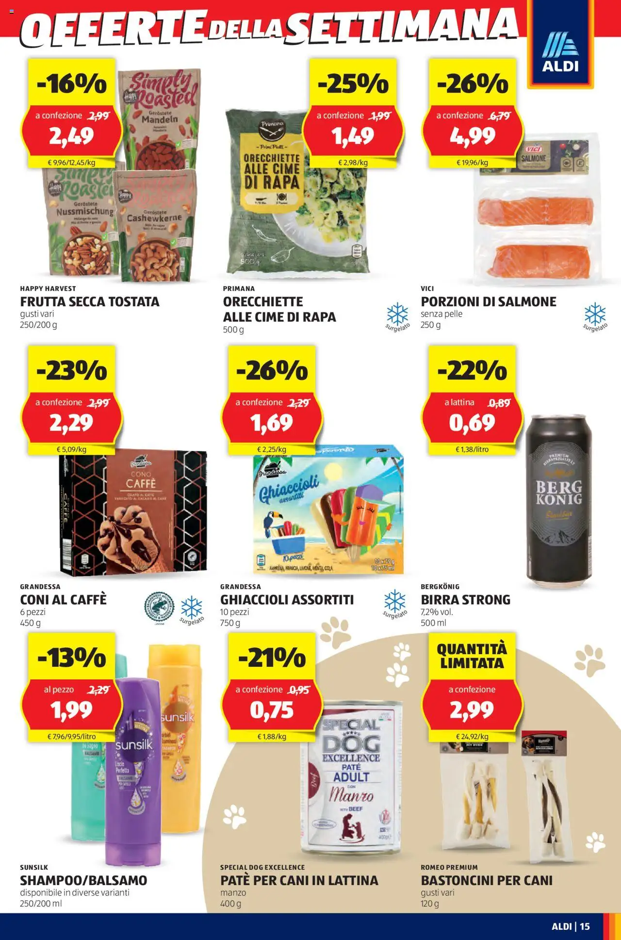 Volantino Aldi del 07.07.2025 | Pagina: 15 | Prodotti: Paté, Ghiaccioli, Frutta, Orecchiette