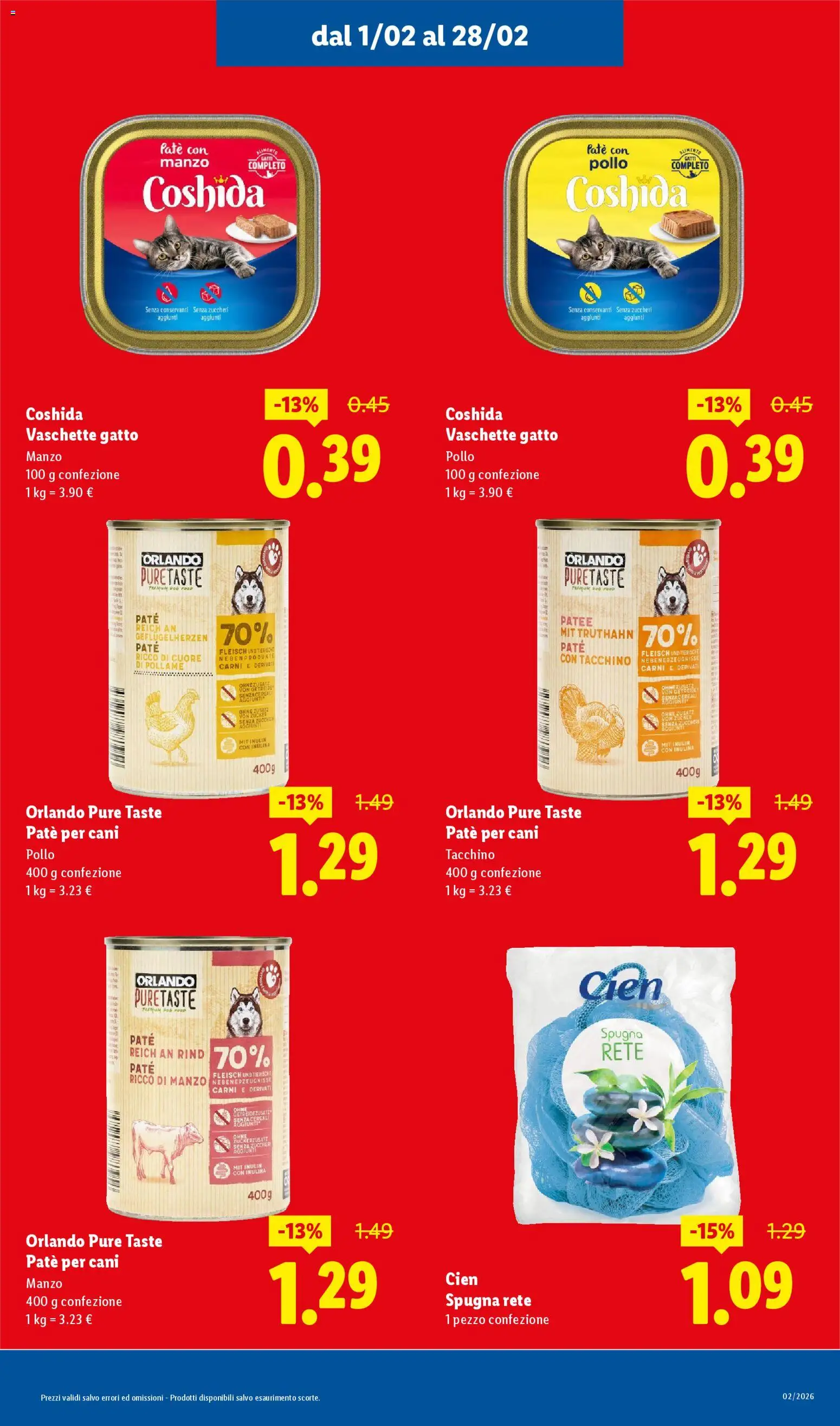 Volantino Lidl del 01.02.2026 | Pagina: 15 | Prodotti: Paté, Pollo, Cereali, Vaschette