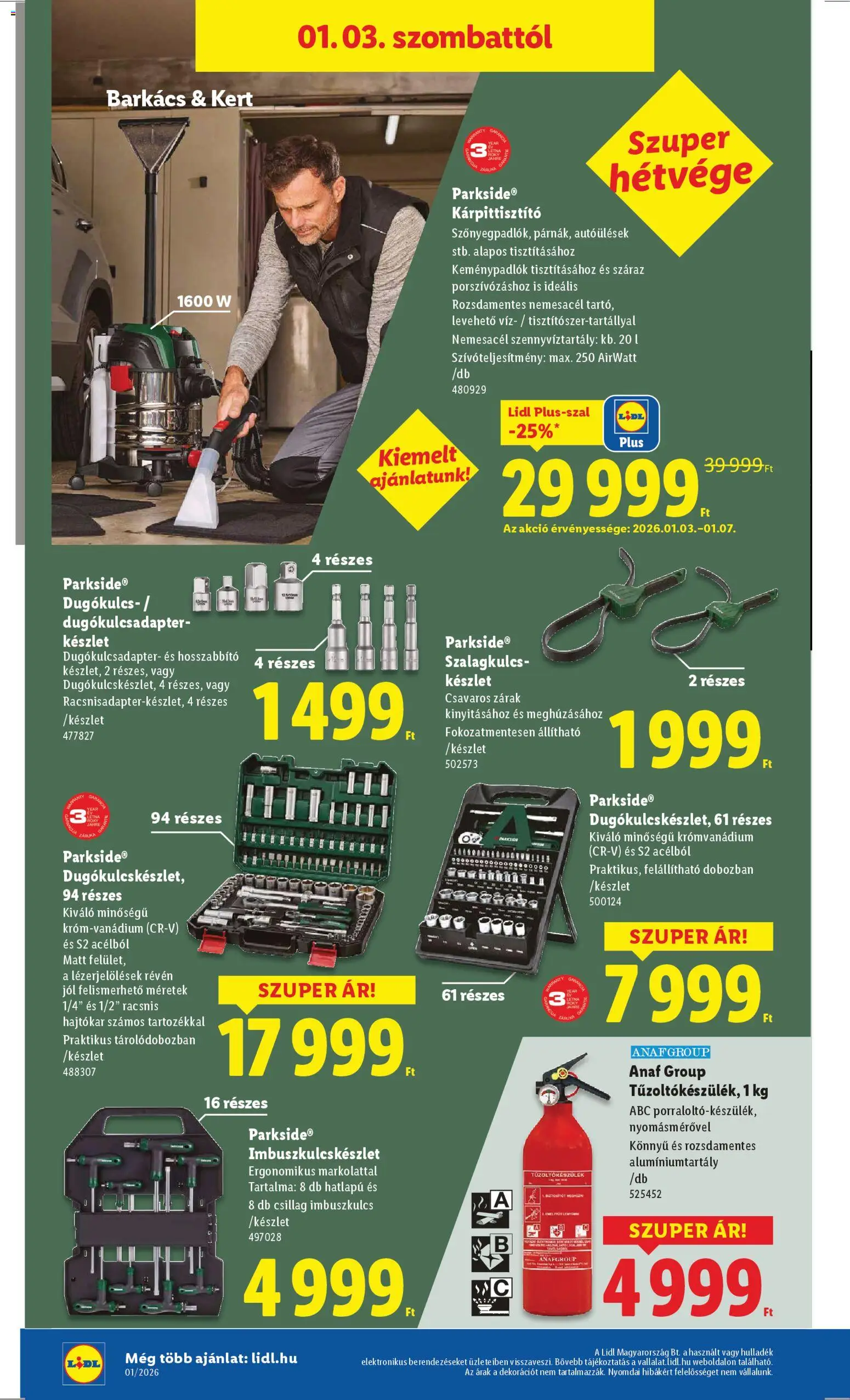Lidl akciós ujság - amely érvényes a következő dátumtól: 02.01.2026 | Oldal: 10 | Termékek: Parkside, Hosszabbító