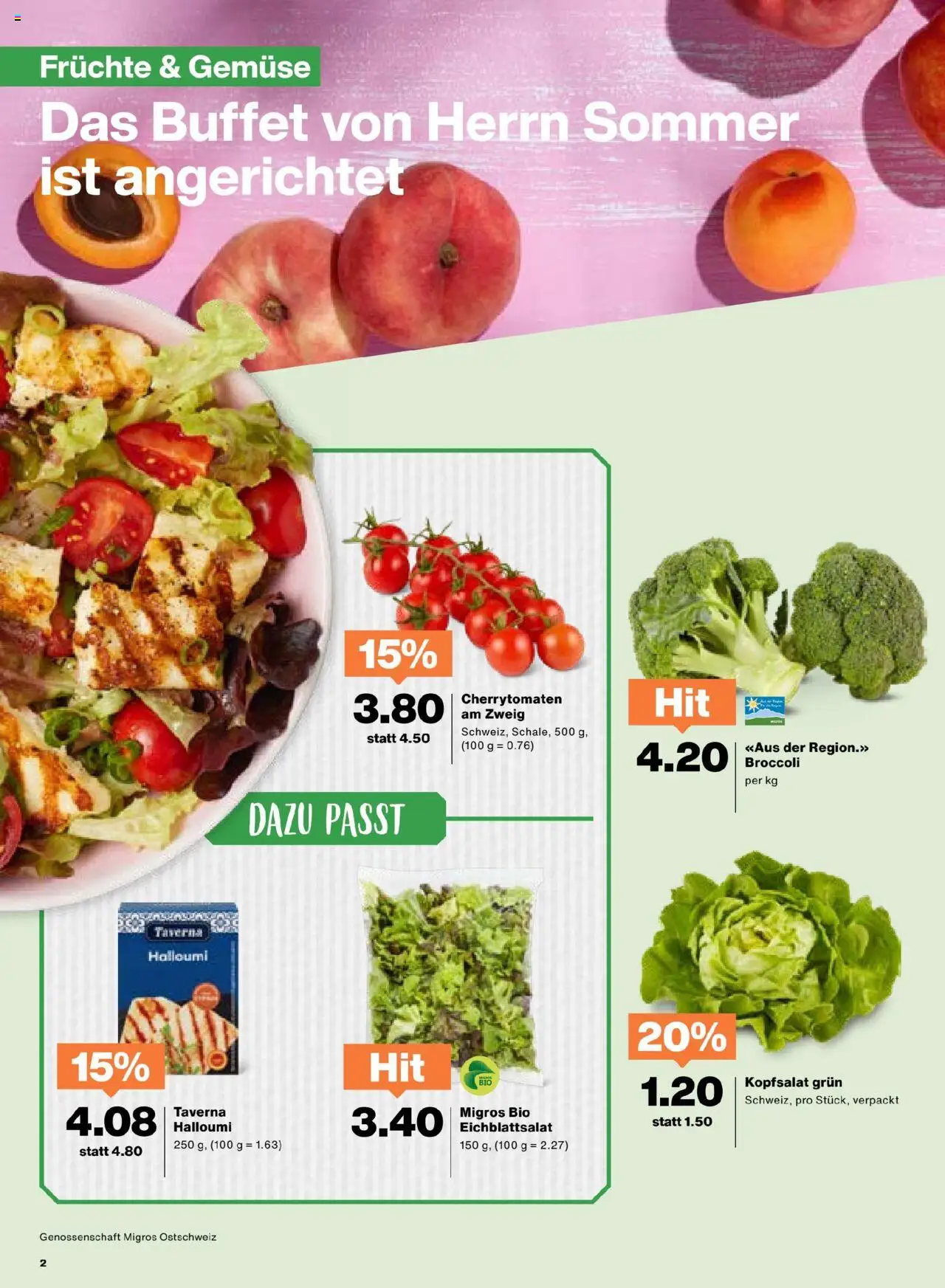 Migros Aktionen ab 17.06.2025 | Seite: 2 | Produkte: Gemüse, Früchte