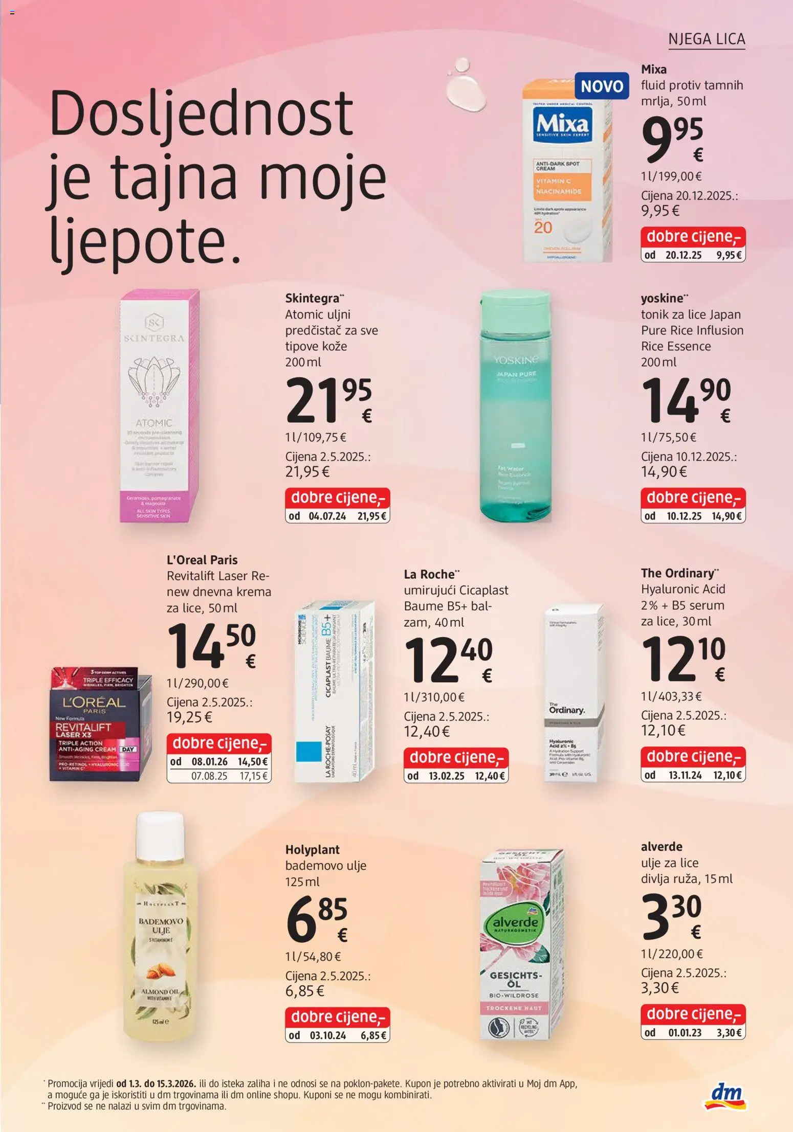 DM katalog | vrijedi od 01.03.2026 | Stranica: 11 | Proizvodi: Tonik za lice, Ulje, Krema